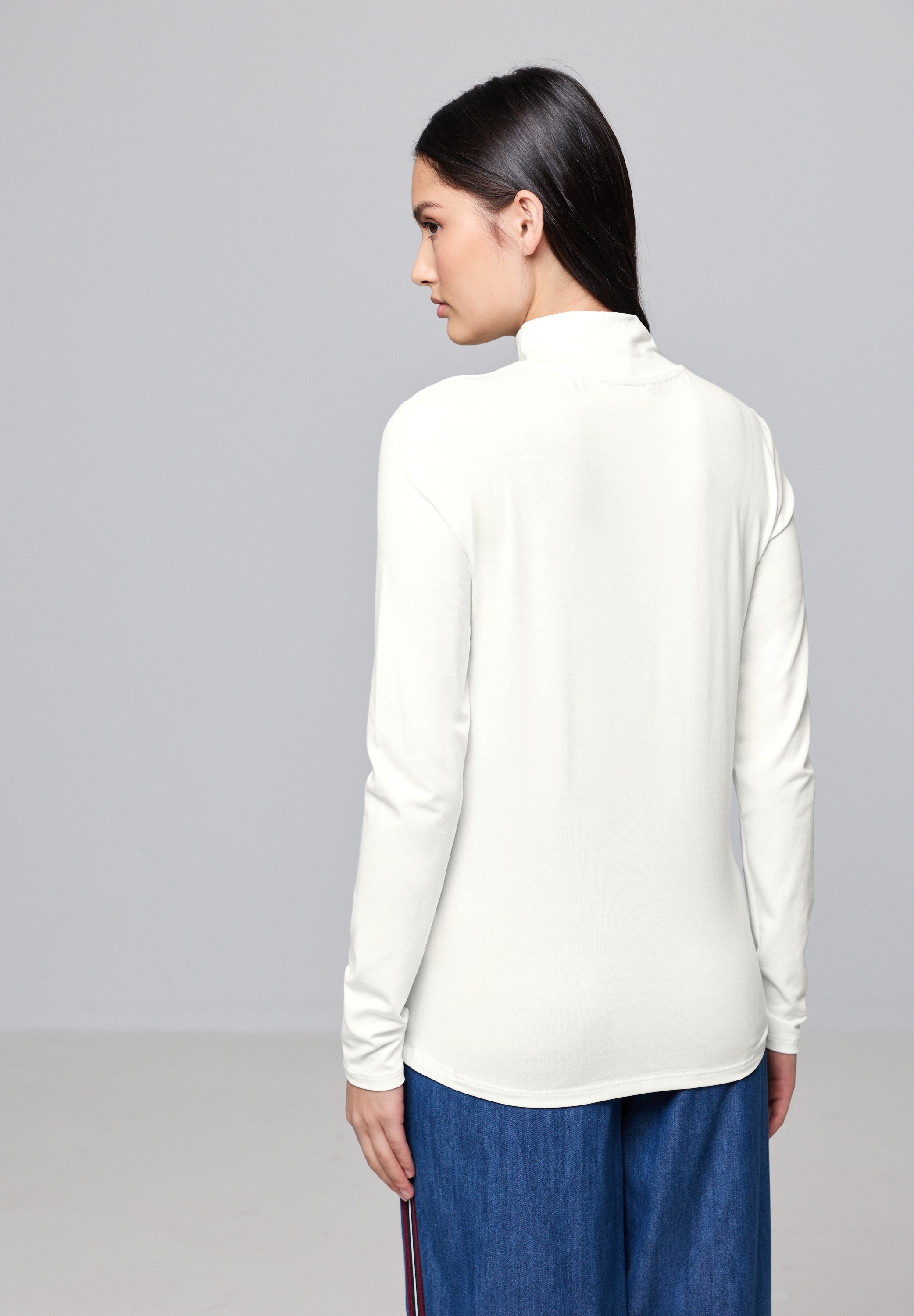 STREET ONE STUDIO Langarmshirt, aus Baumwolle mit Stretchante