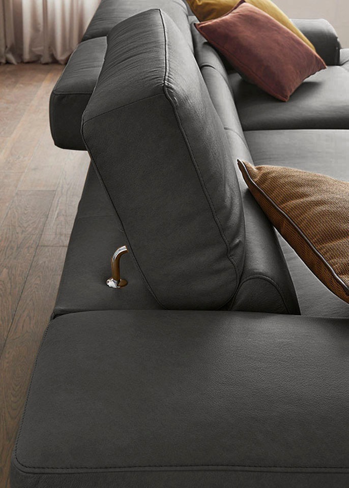 Thumbnail - W.SCHILLIG Ecksofa "piedroo, Designsofa mit tollem Sitzkomfort, bequem und elegant, L-Form", Kopfteilverstellung, wahlwe...