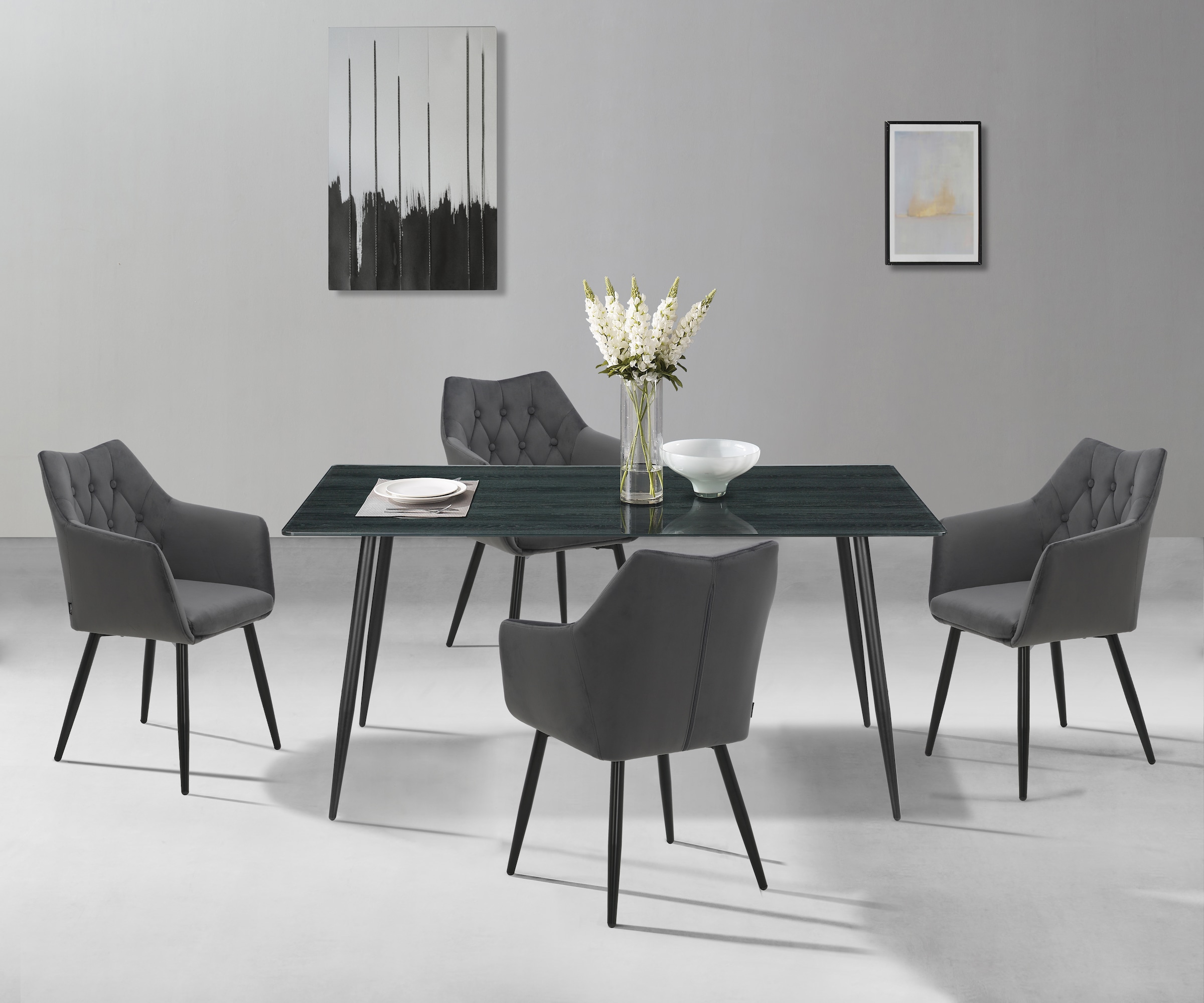 Home affaire Esszimmerstuhl "Alton, TOPSELLER", (Set), 2 St., Samtvelours, günstig online kaufen