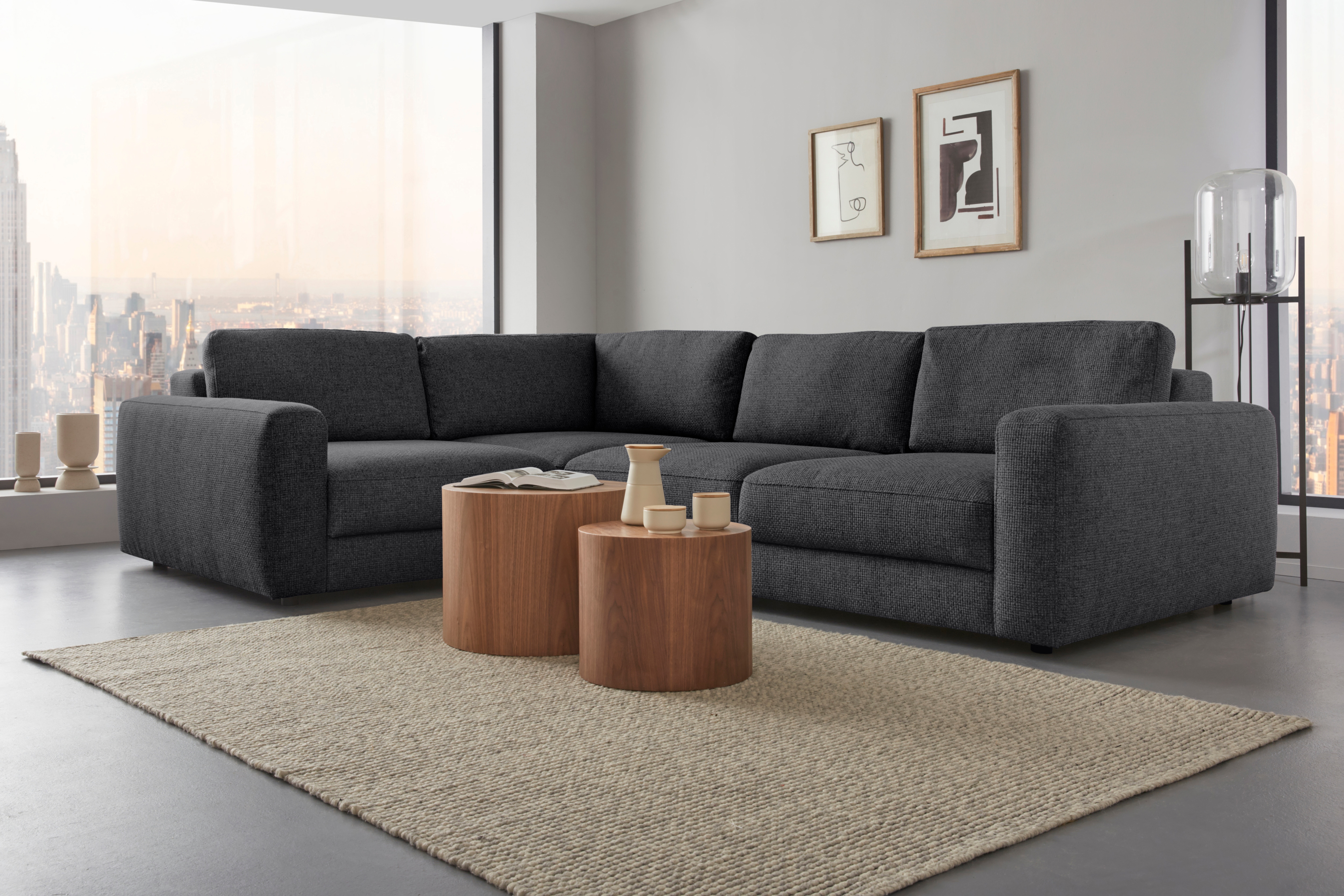 Home affaire Ecksofa "Bloomfield, Mega Polsterecke, Breite 289cm, viel Platz, L-Form" In verschiedenen Größen