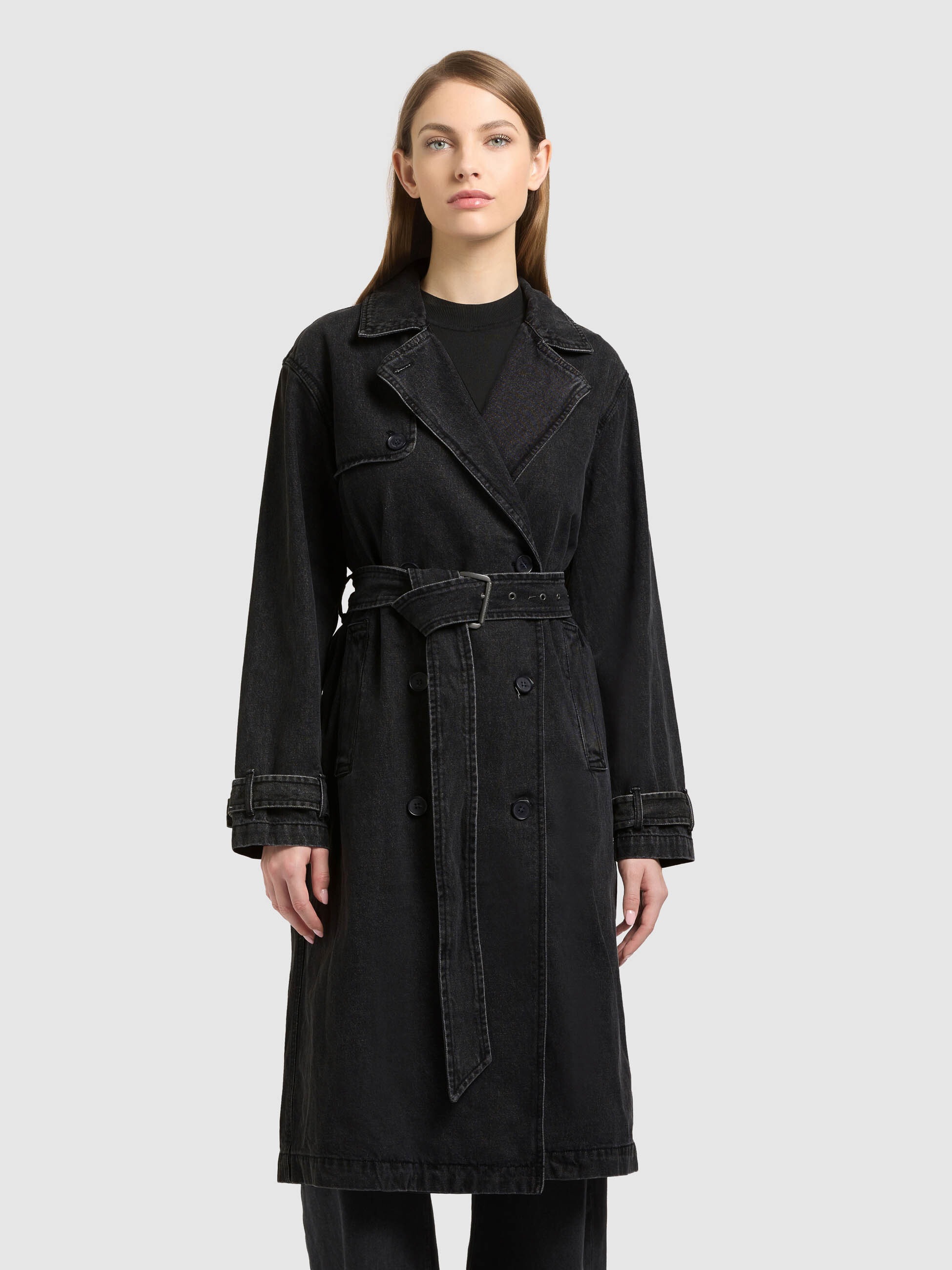 KHUJO Hera Trench Coat Black Size S 2