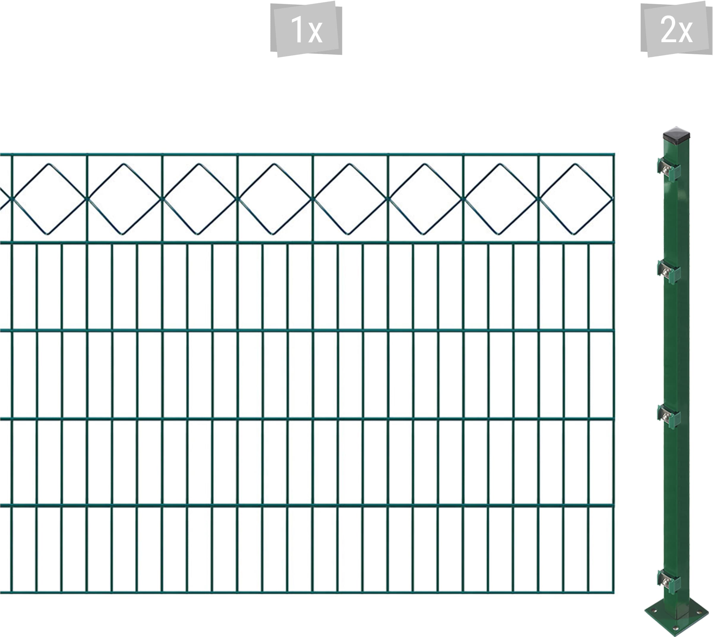 Arvotec Doppelstabmattenzaun "ESSENTIAL 100 zum Aufschrauben "Karo" mit Zierleiste", Zaunhöhe 100 cm, Zaunlänge 2 - 60 m