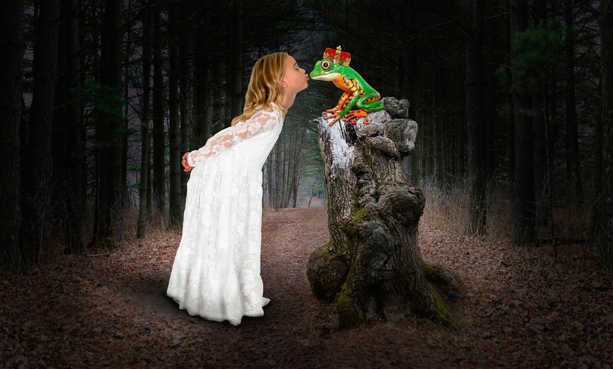 Fototapete »Prinzessin küsst den Frosch«