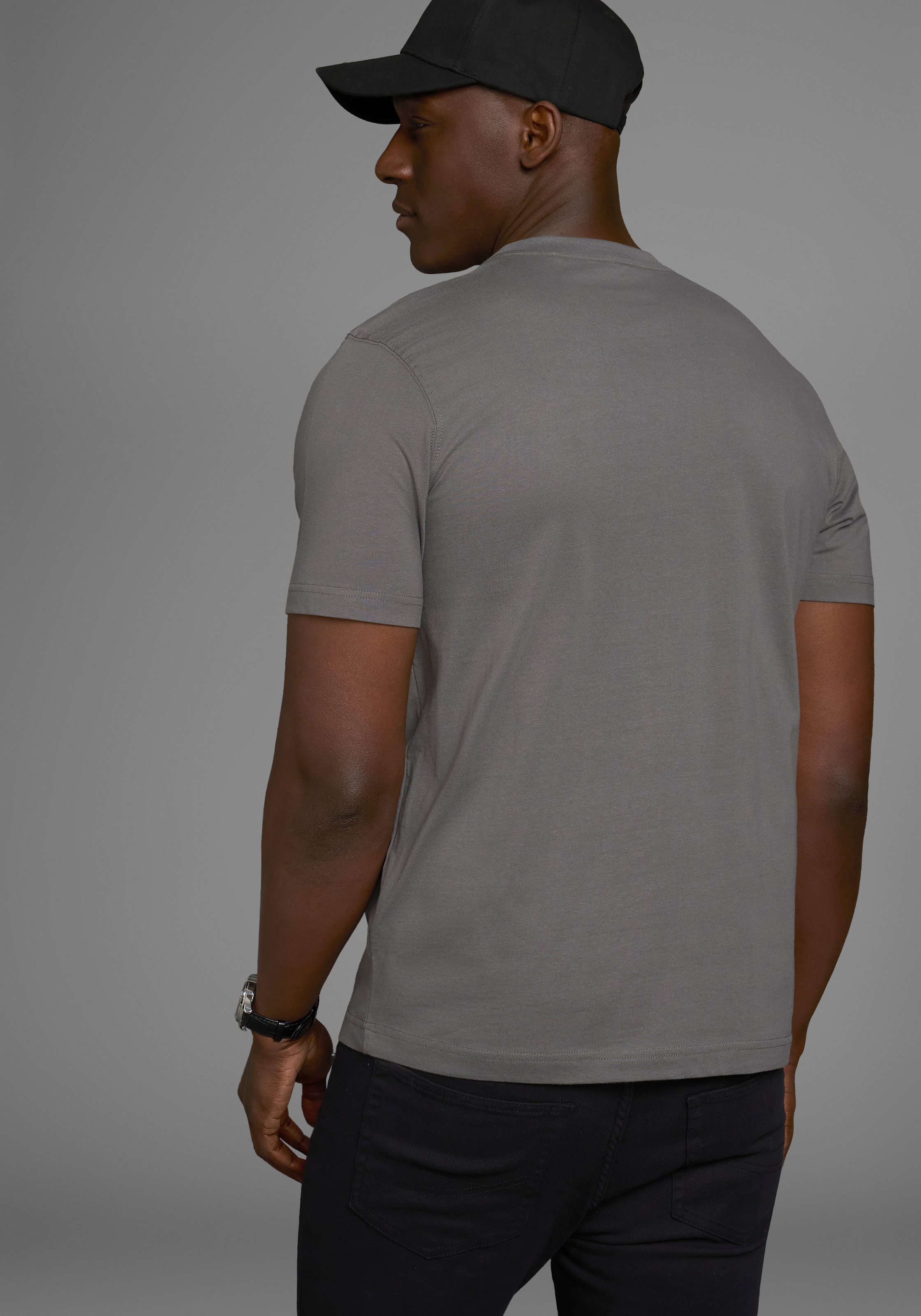Man's World T-Shirt, Kurzarm, mit stylischem Print, Rundhalsausschnitt, aus Baumwolle