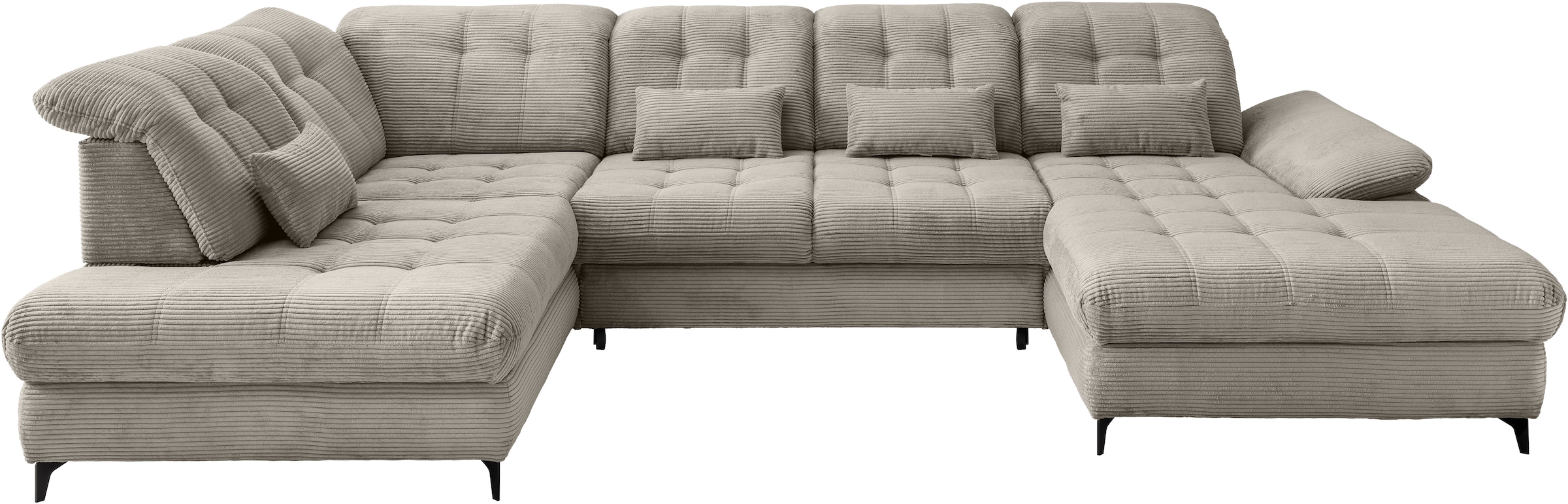 Wohnlandschaft HOME AFFAIRE, B:358cm T:216cmgrau, braun, 100% Polyester, Sofas, "Delphino"
