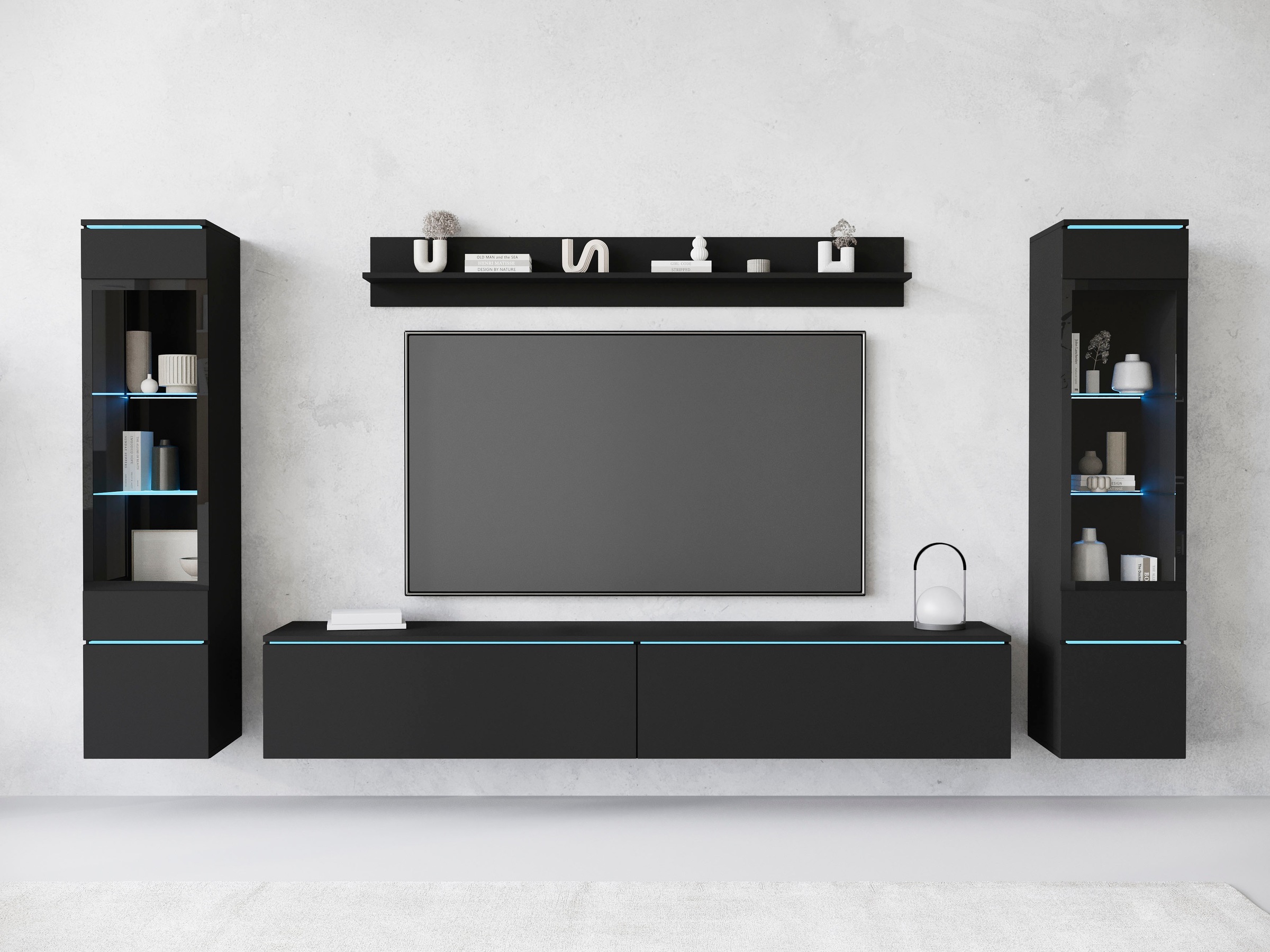 INOSIGN Wohnwand "VERA II" Komplett-Set, 4 Stk. tlg. Mediawand 260 cm, Vitr günstig online kaufen