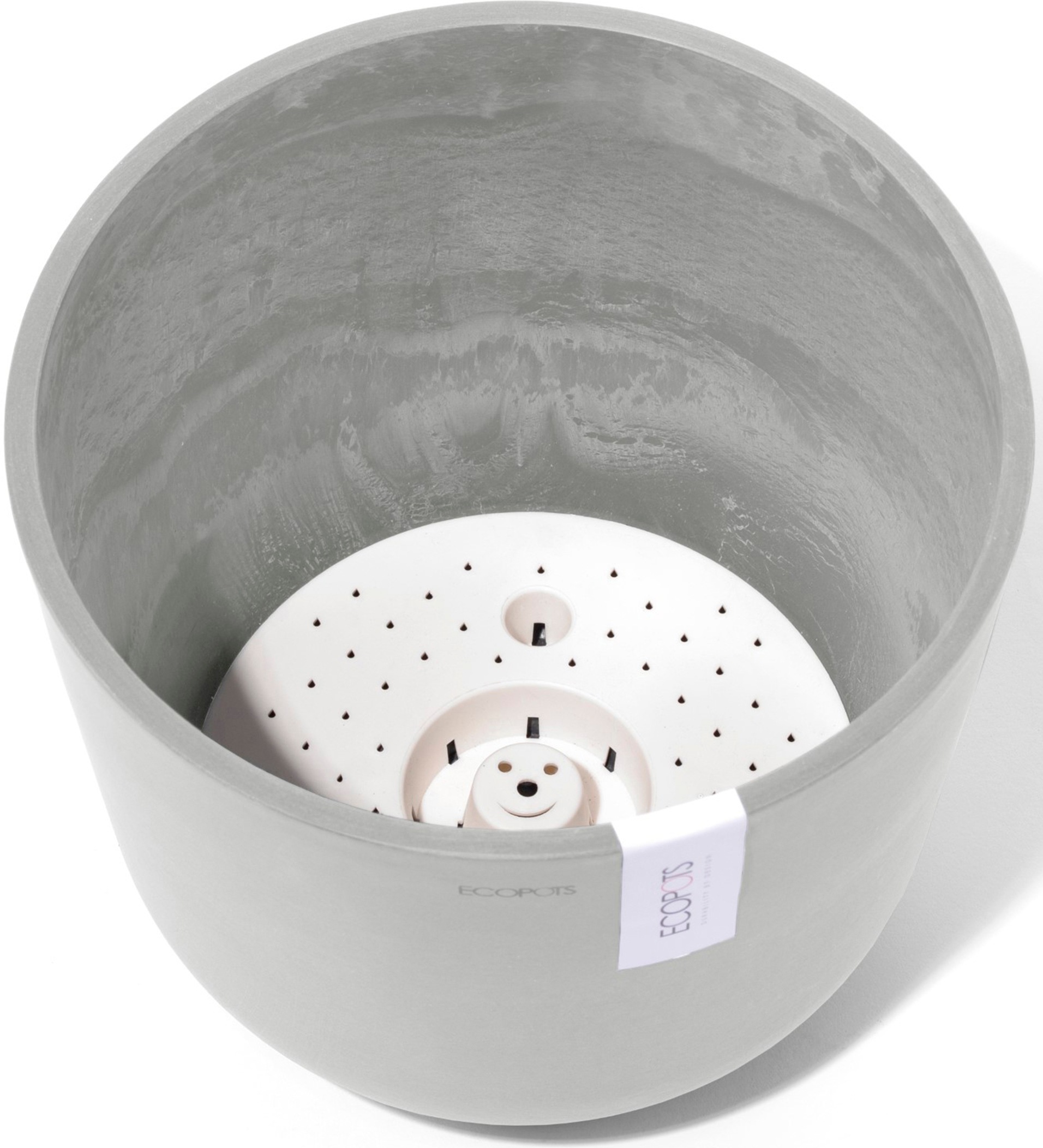 ECOPOTS Blumentopf »Oslo 25 + Wassersystem Weißgrau«, für innen und außen: frostsicher, bruchsicher und lichtbeständig