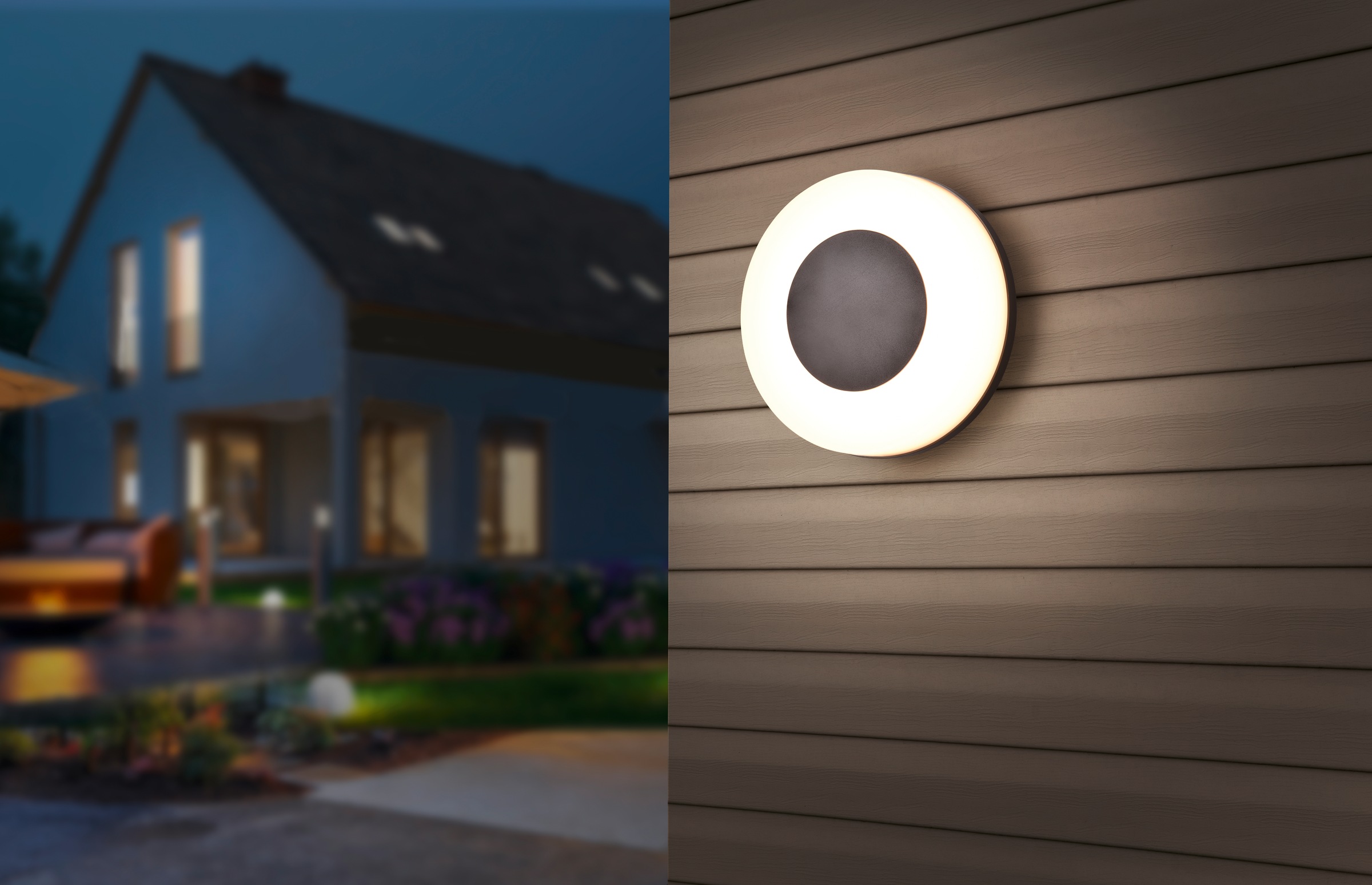 REALITY Leuchten LED Außen-Wandleuchte »MORENA, runde LED Wandlampe Deckenlampe Hauswand Fassade Garten IP54«, 1 flammig, Leuchtmittel LED-Board | LED fest integriert, Lichtfarbe einstellbar warmweiß bis kaltweiß 2300/3000/4000K 1500Lumen