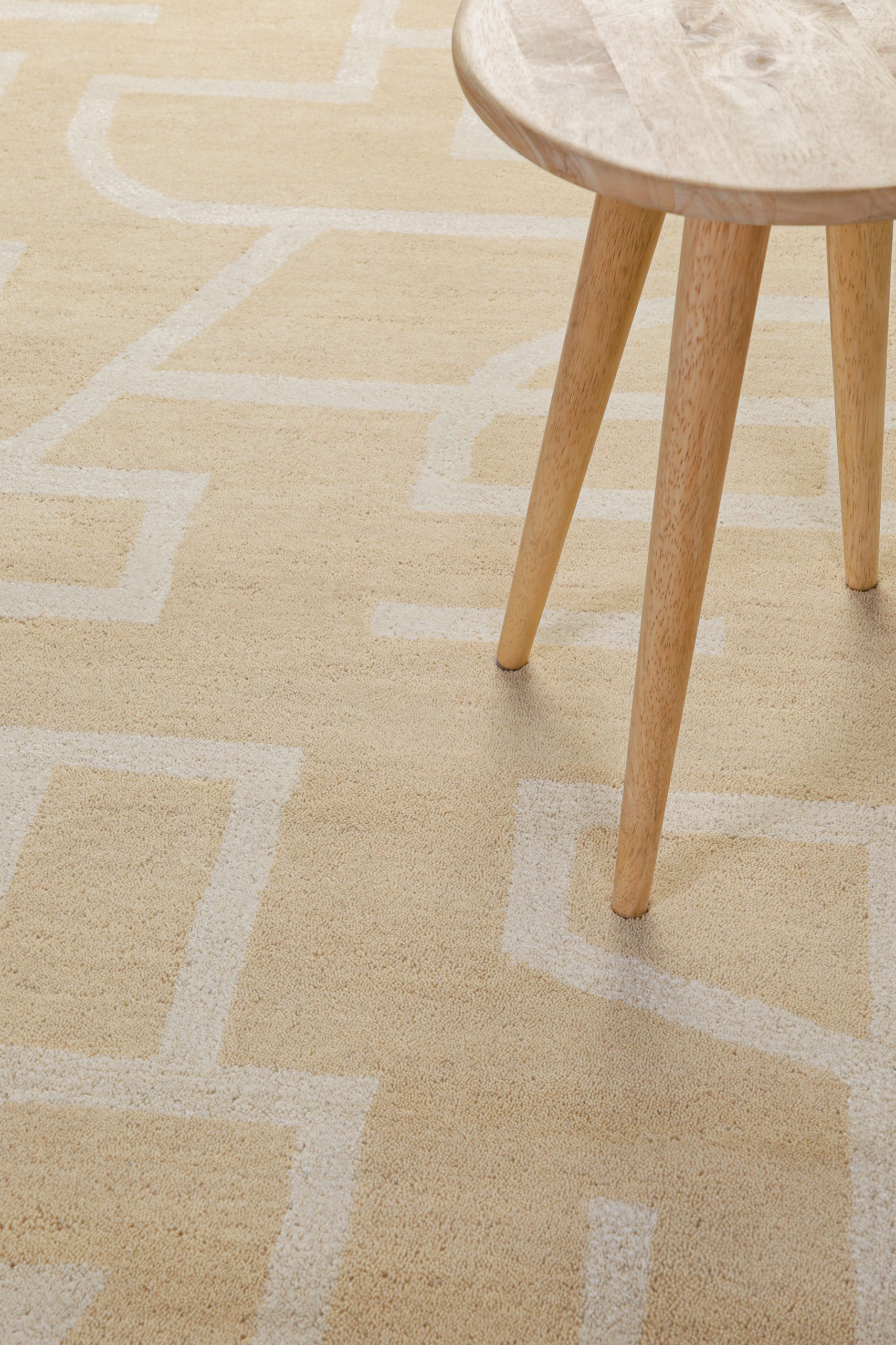 Wecon home Teppich »Beatrice« rechteckig 13 mm Höhe Kurzflorteppich, Schurwolle, Konturenschnitt, handgetuftet, Wohnzimmer
