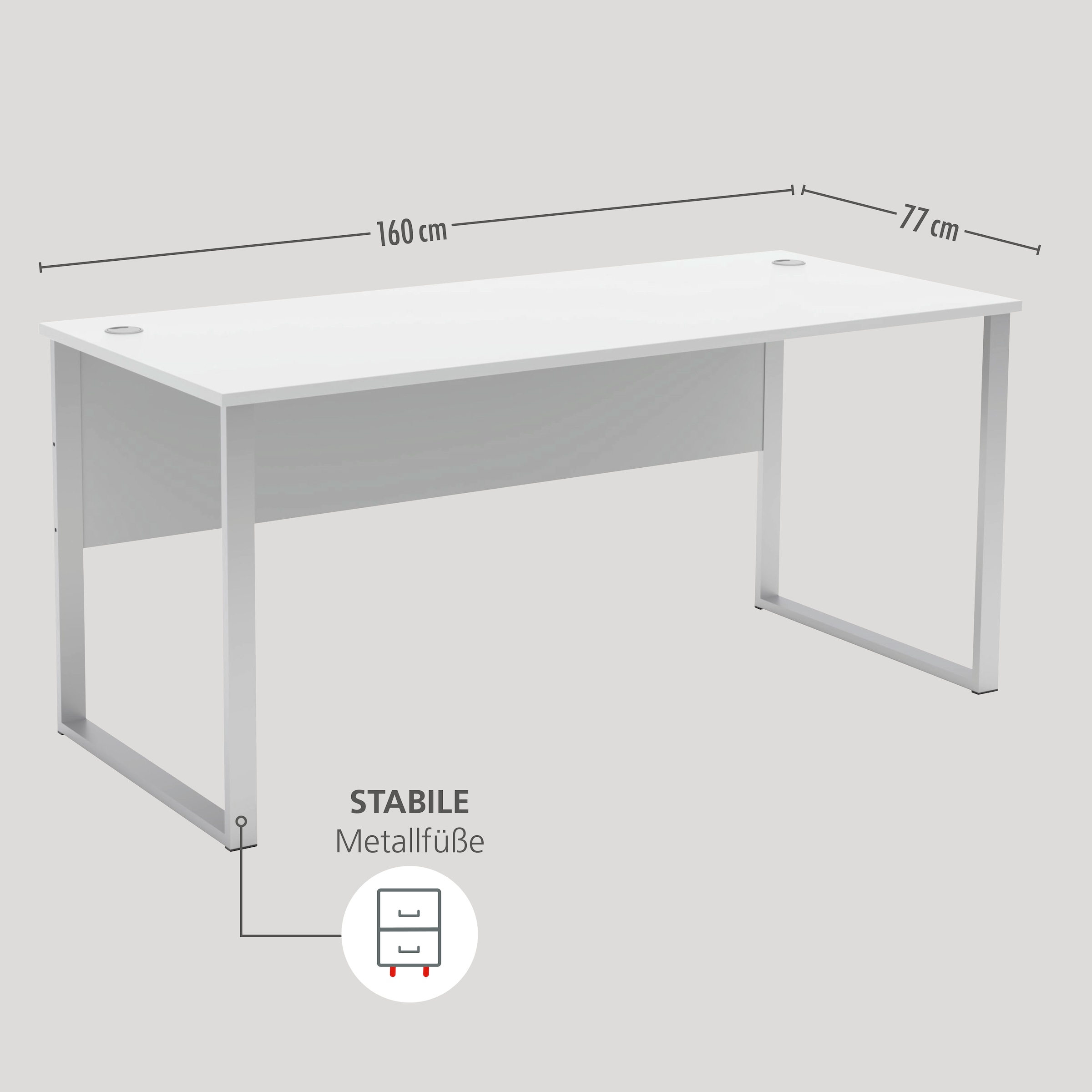 Innostyle Schreibtisch »Schreibtisch Santorin, 170/77/73 cm ( B/H/T)« 1 Stk. tlg.