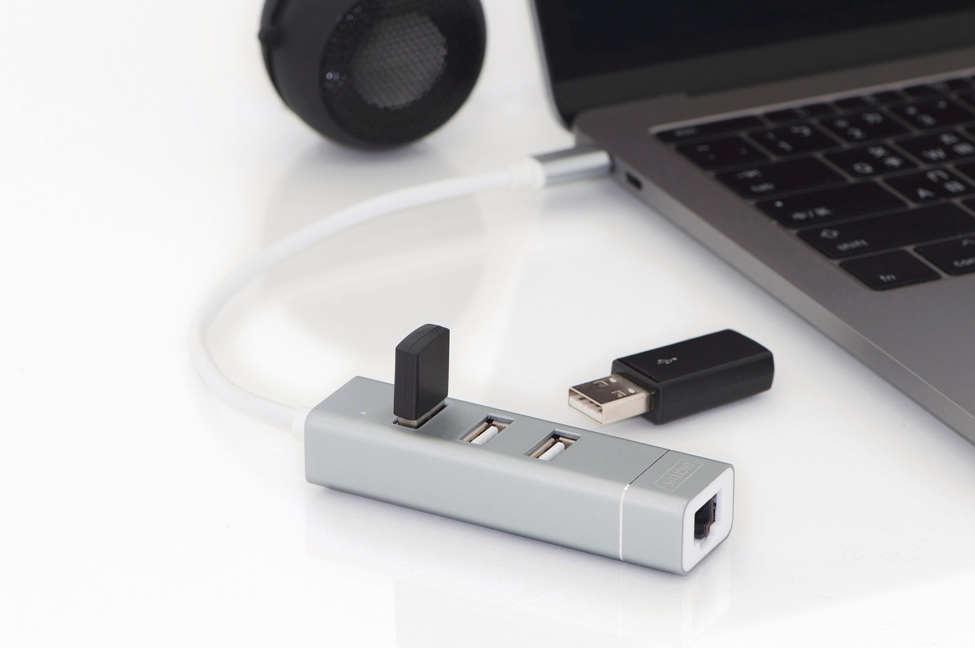 Digitus Laptop-Dockingstation »USB 2.0 3-Port Hub & FE LAN-Adapter Typ C Anschluss«