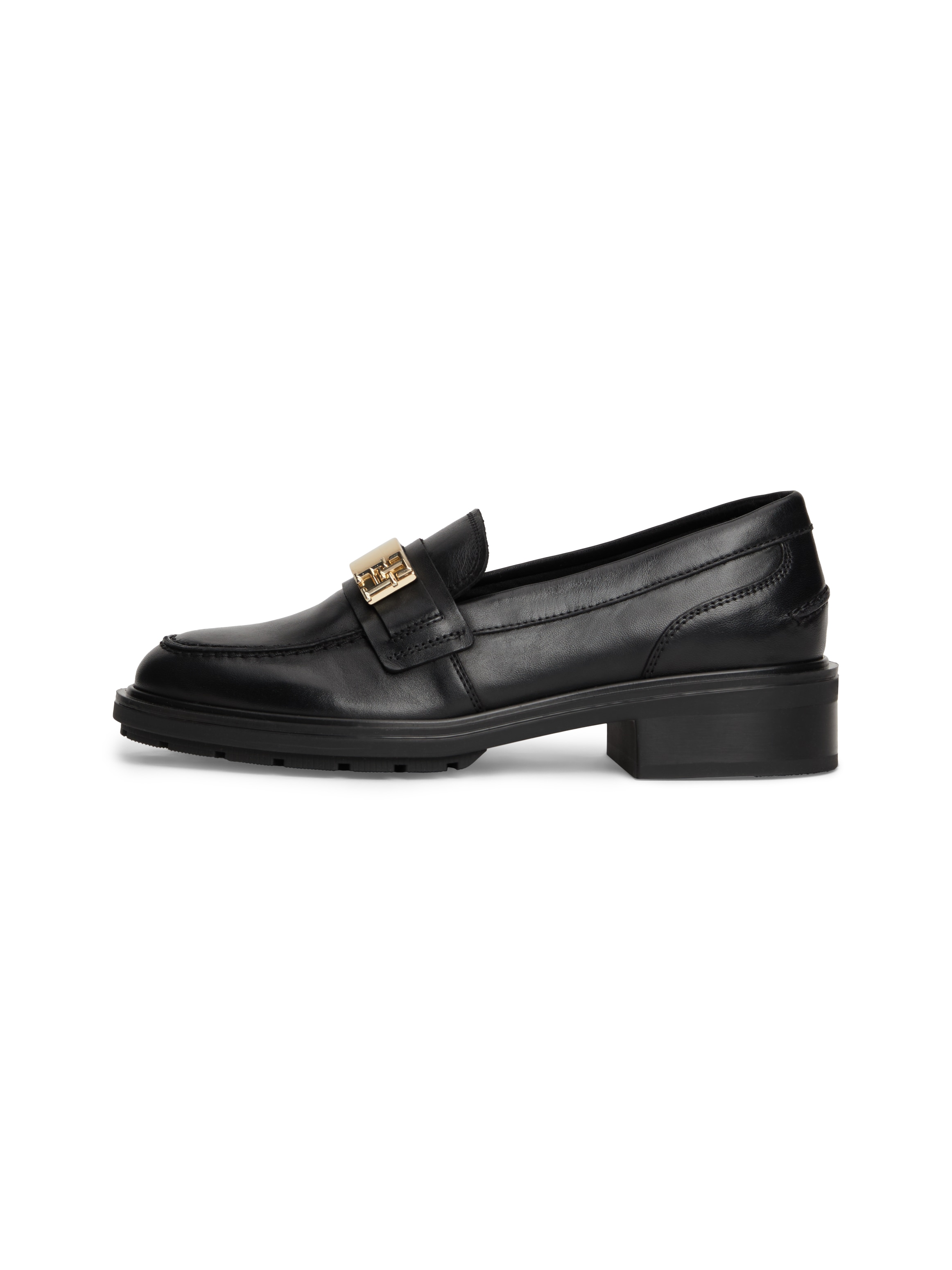 Tommy Hilfiger Loafer »TH LOGO LEATHER LOAFER«, Slipper, Businesschuh, Schlupfschuh mit TH-Schmuckelement