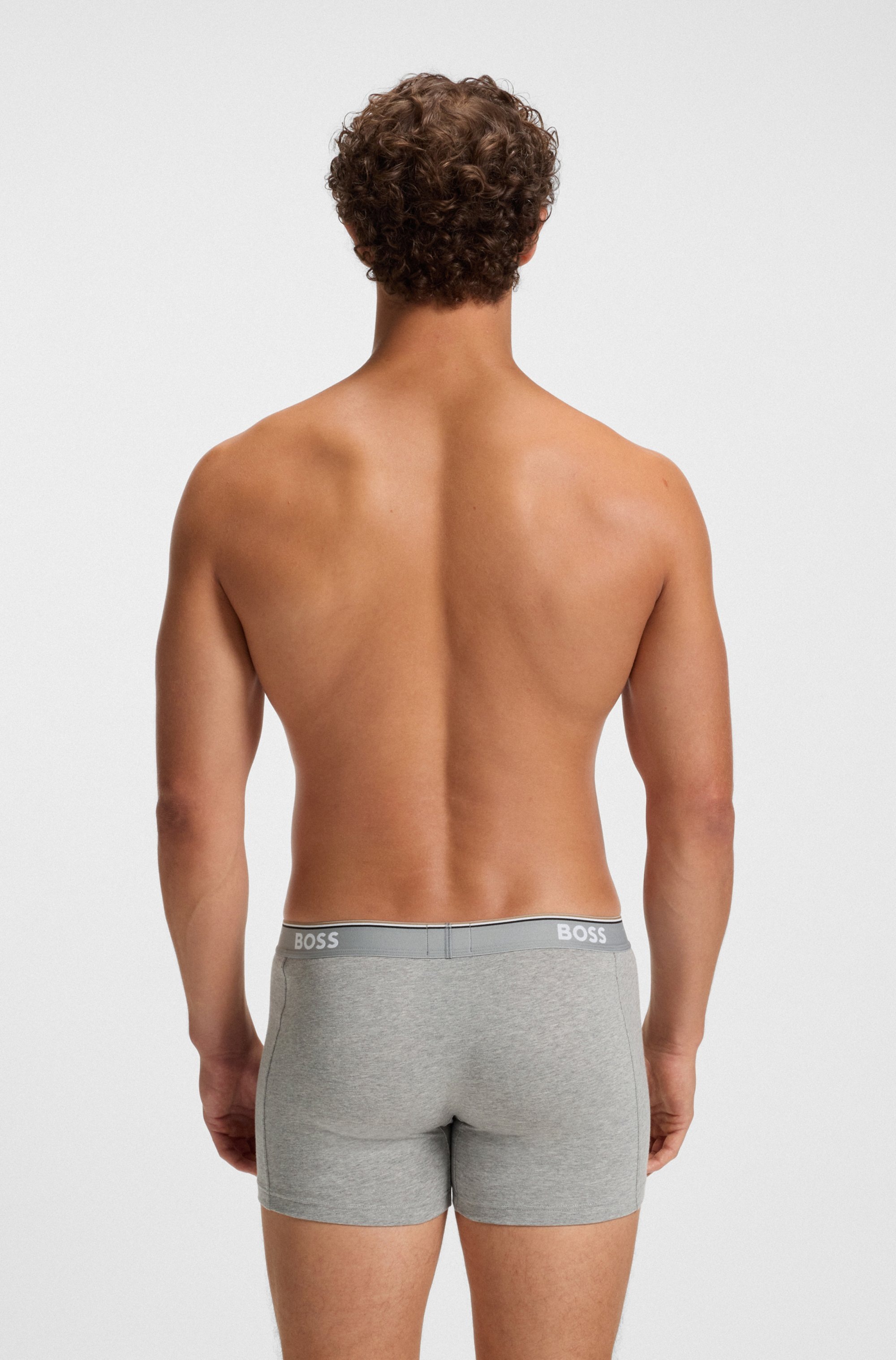 BOSS Langer Boxer »Brief 3 PACK«, mit farblich passendem Webbund