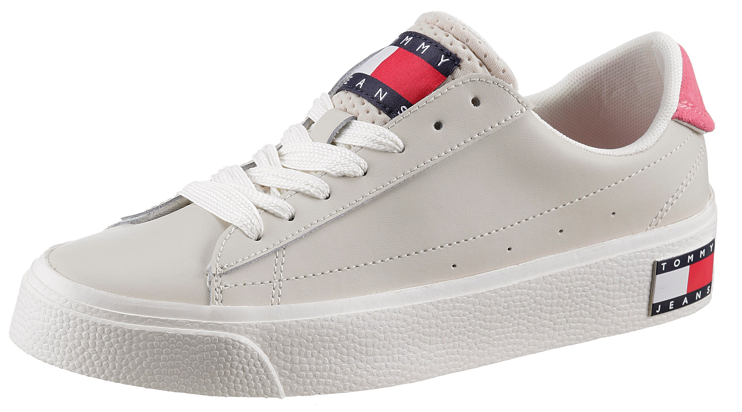 Tommy Jeans Plateausneaker »TOMMY JEANS VULCANIZED LEATHER« mit Flagge im Plateau