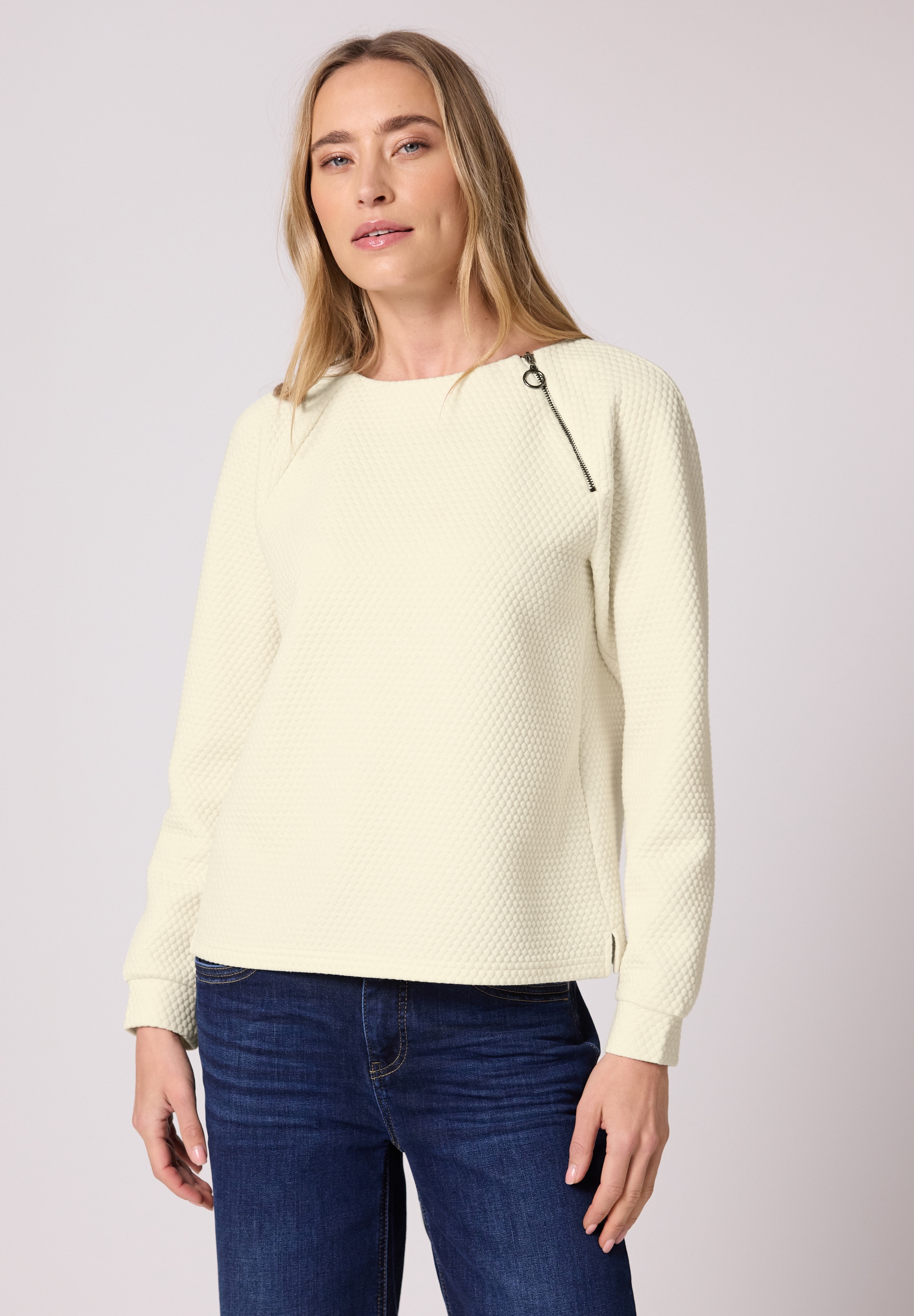 STREET ONE Langarmshirt mit U-Boot-Ausschnitt