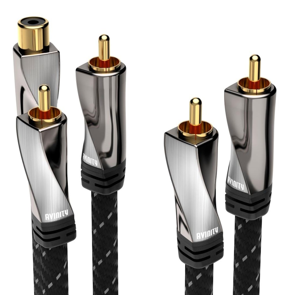 AVINITY Audio-Kabel »Subwoofer-Kabel + Adapter, 12 m Cinch-Kupplung-2 Cinch-Steck«, Cinch, 120 cm