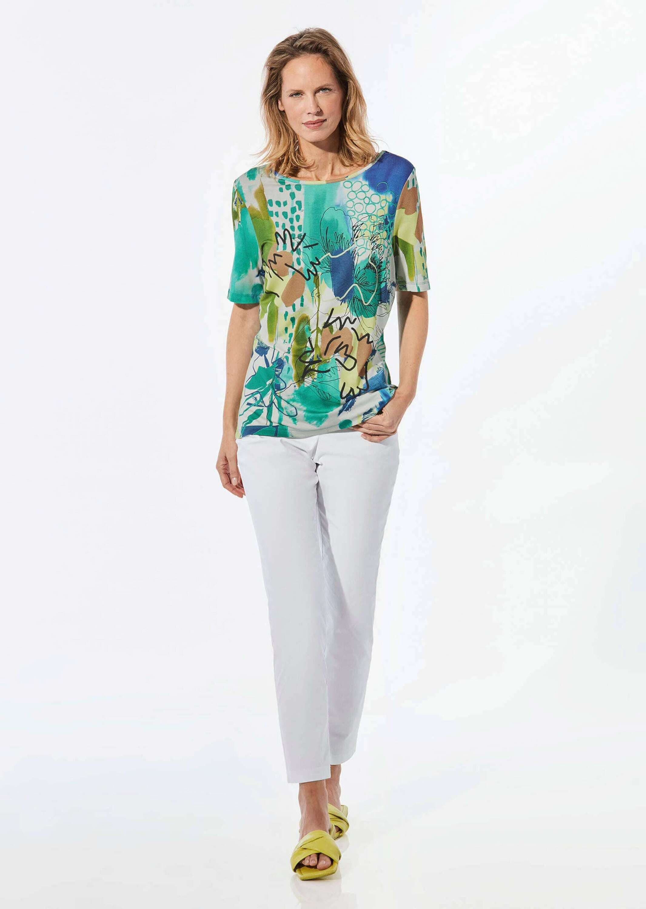 GOLDNER Kurzarmshirt »Kurzgröße Shirt mit U-Boot-Ausschnitt«