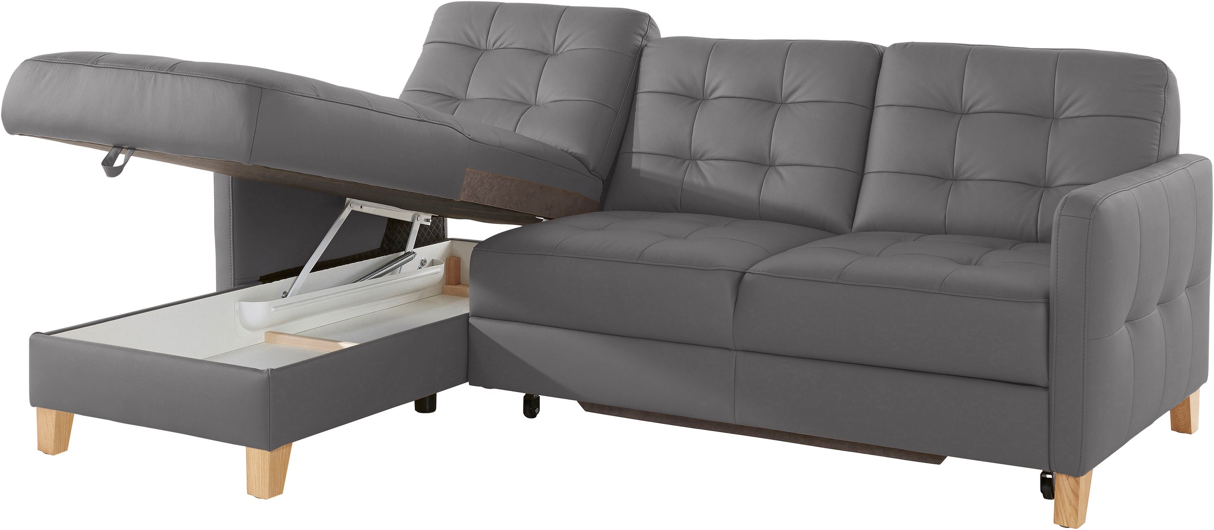 exxpo - sofa fashion Ecksofa »Elio, kompakt und komfortabel, bequem und zeitloses Design, L-Form«, wahlweise mit Bettfunktion