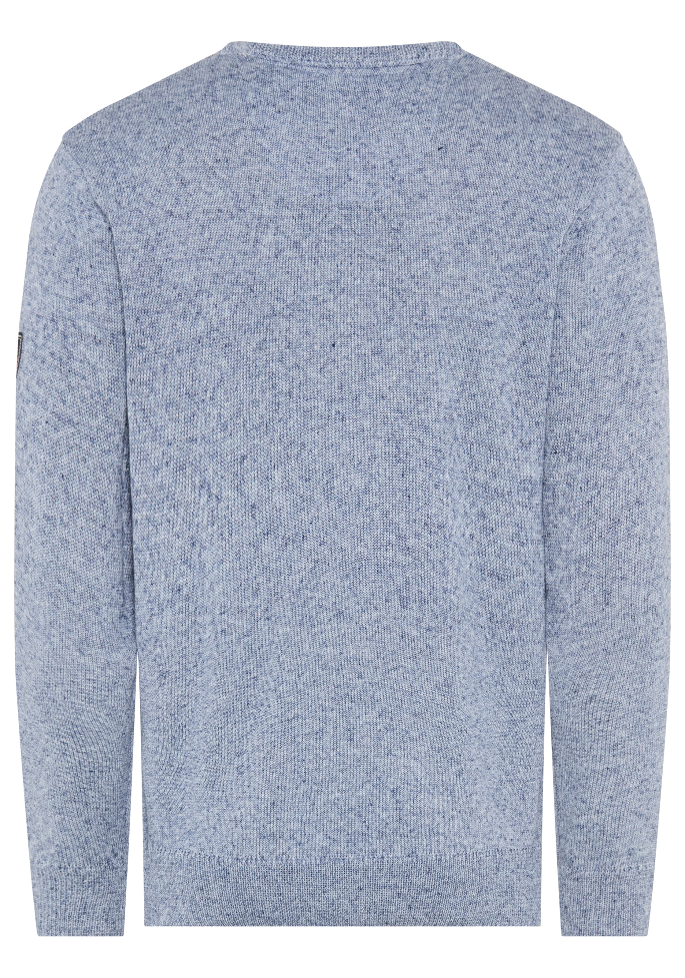 DELMAO Rundhalspullover »Neue Kollektion! Sommerlicher Leinenanteil« Rundhalsausschnitt, regular fit, Langarm, melierte Optik