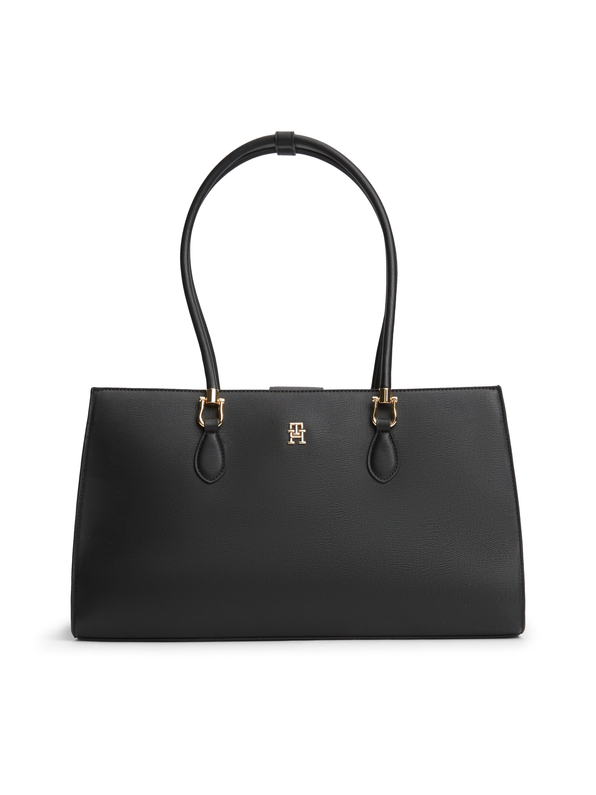Tommy Hilfiger Henkeltasche "TH GRACE SATCHEL" Damen Handtasche, Tragetasche, Abendtasche mit goldfarbenen Details