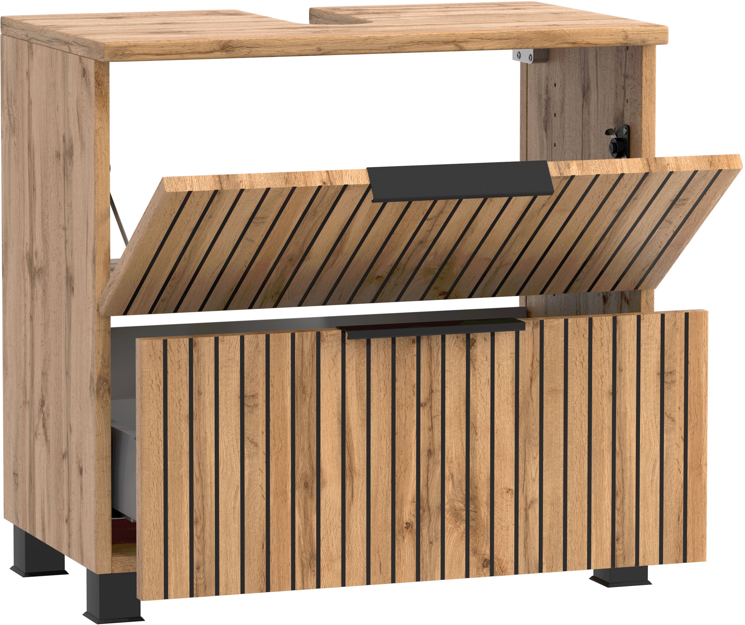 welltime Waschbeckenunterschrank, Welltime, Breite 60 cm, 1 Klappe, 1 Auszug, Softclose-Funktion