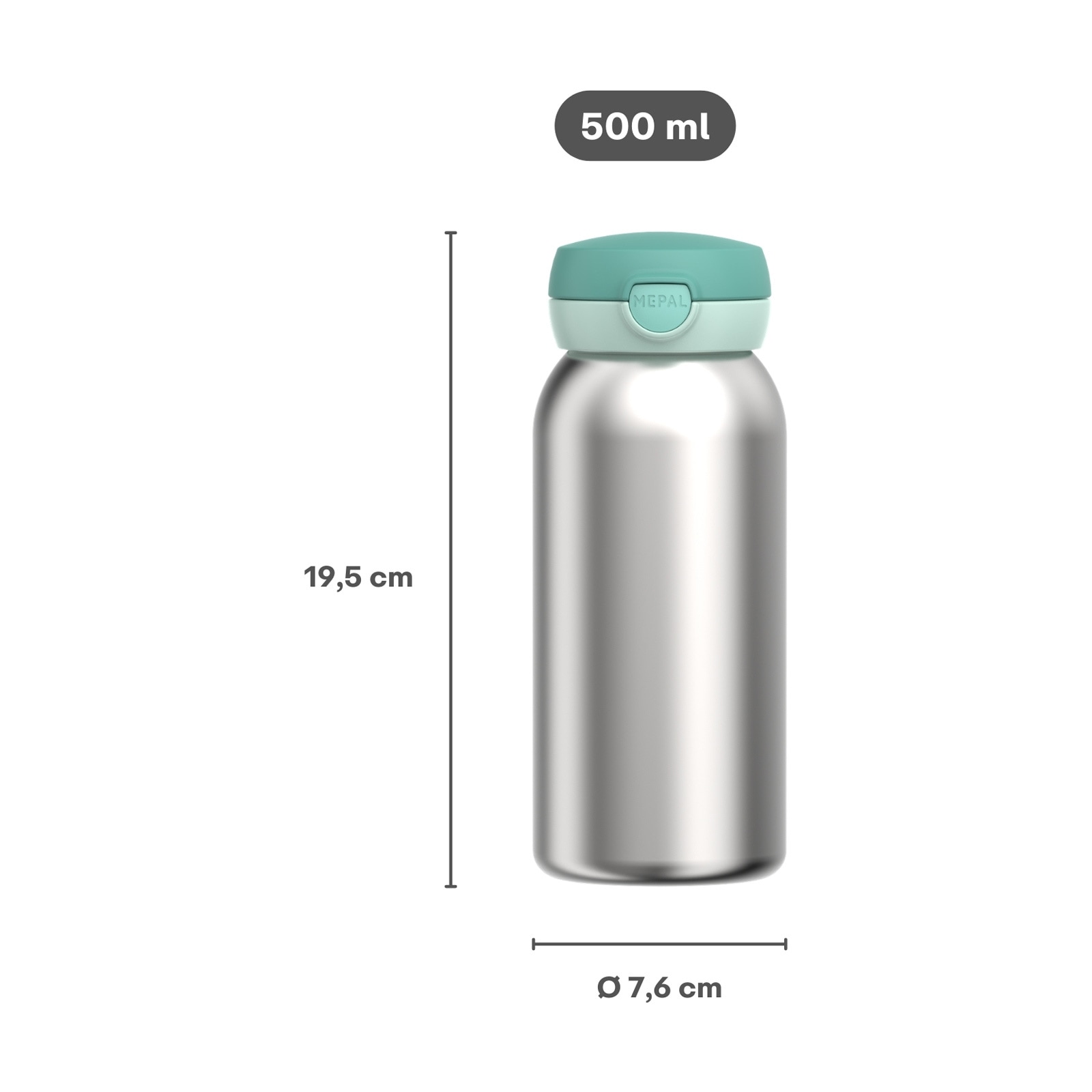 Mepal Trinkflasche »Isolierflasche mit Klappdeckel Campus 500 ml« Spülmaschinengeeignet