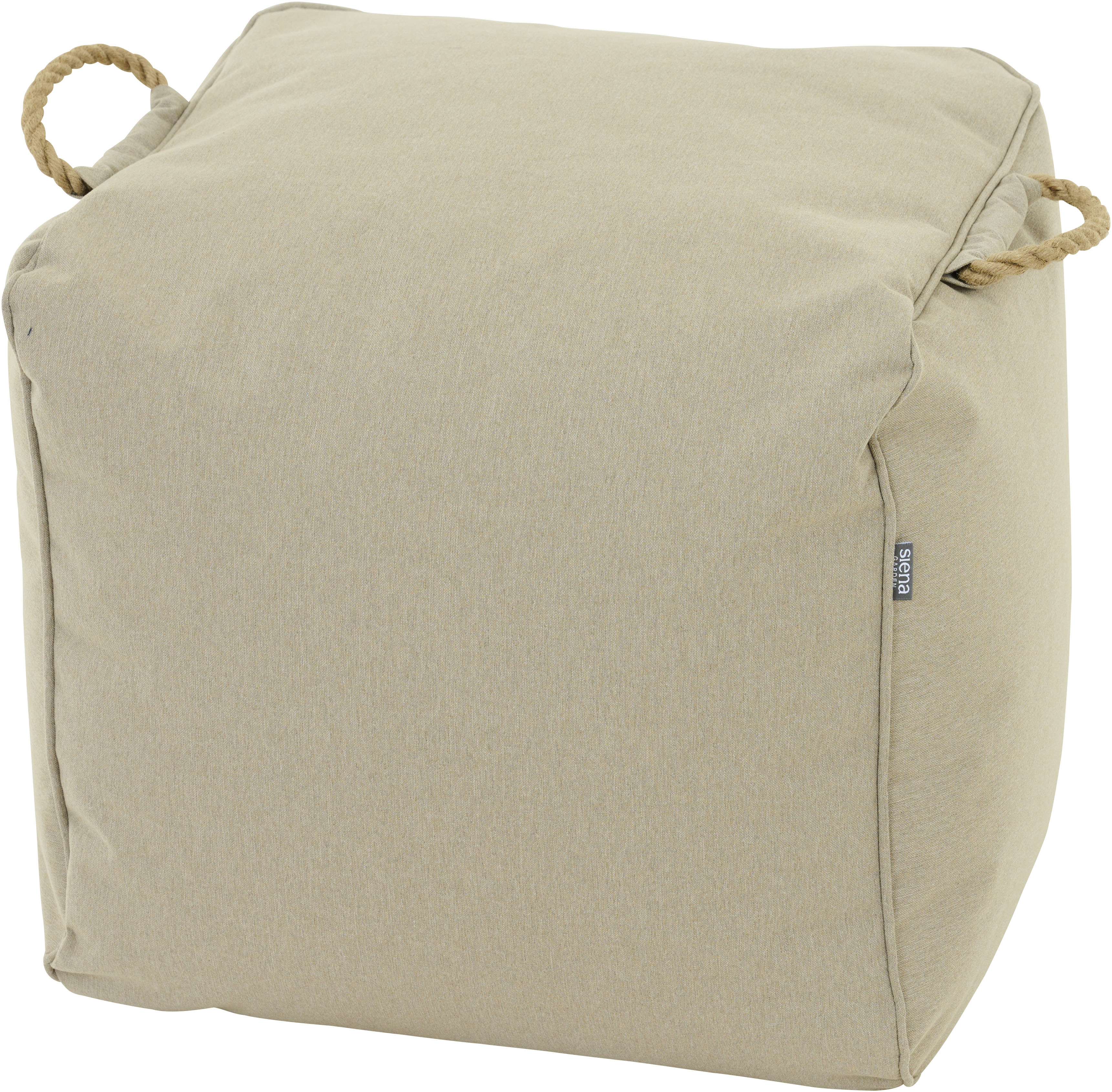 Siena Garden Sitzhocker "Integral Hocker 46 x 48 x 46 cm, Farbe walnut" Meliert, Bezug aus 100% Polyester, PE-beschichtet