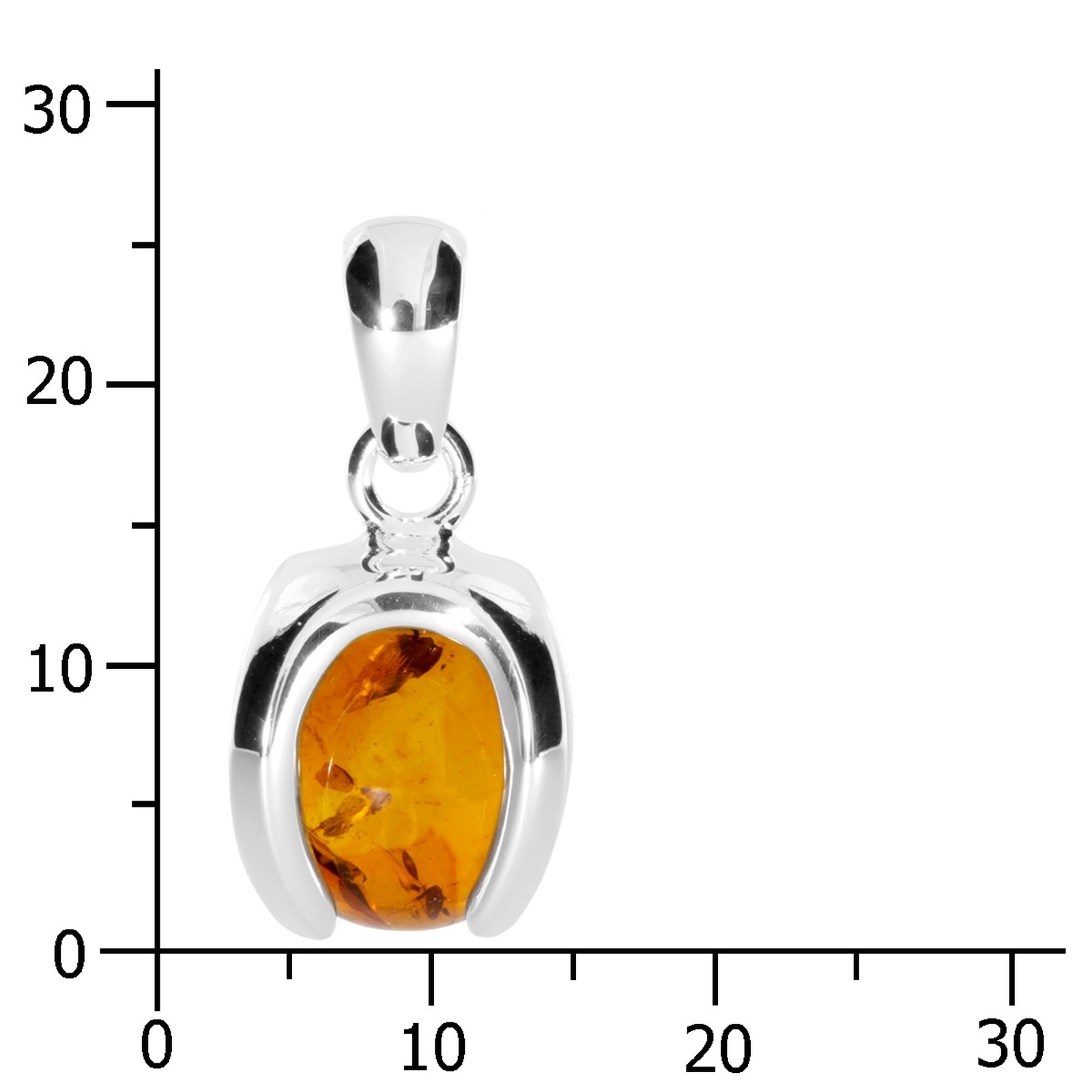 Kettenanhänger OSTSEE-SCHMUCK "Ostsee-Schmuck Anhänger Ute 10 mm Anhänger Ute 10 mm", weiß, Schmuckanhänger, Damen, 21 x 12mm, Silber 925 (Sterlingsilber), 3,2 g, Kettenanhänger 2