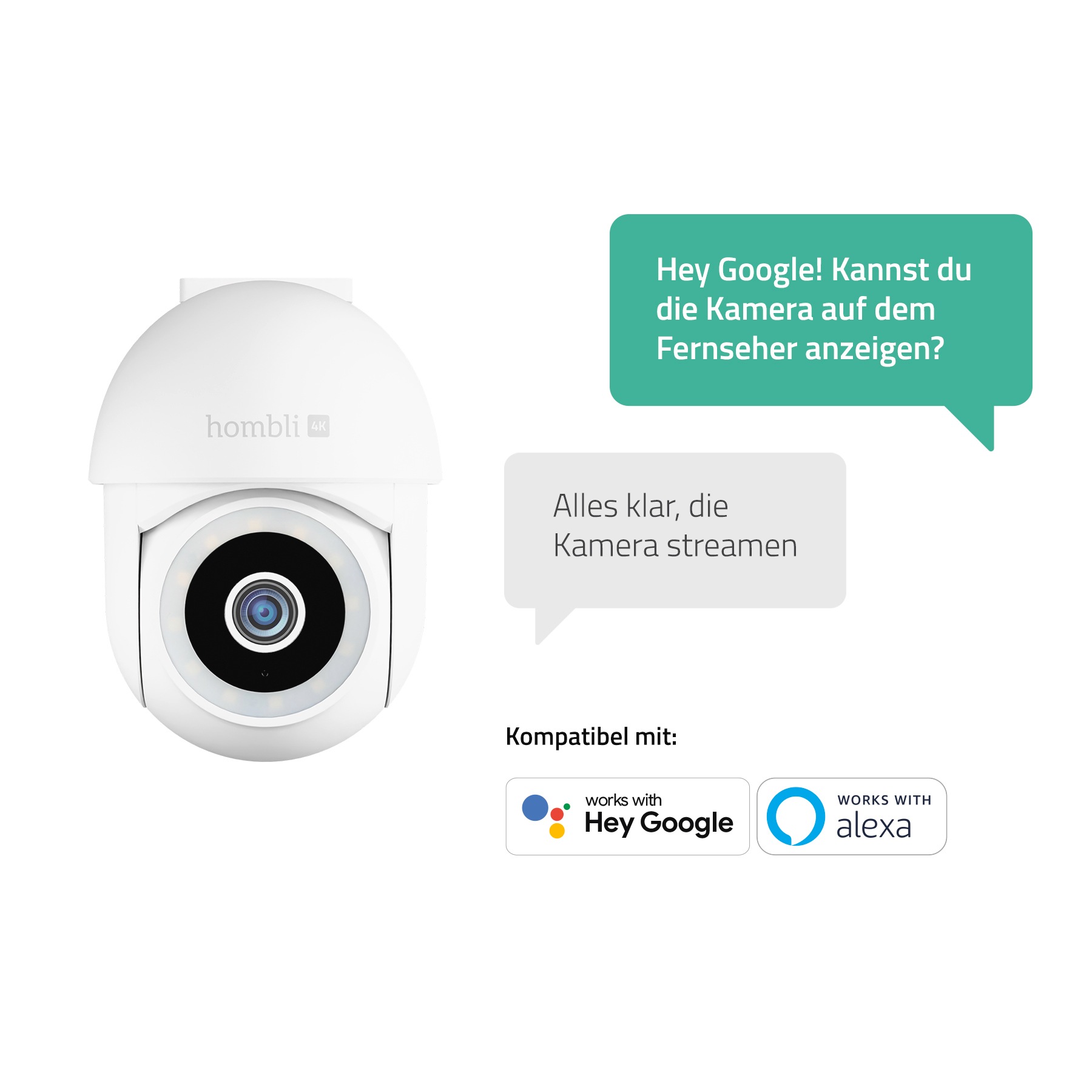 Hombli Überwachungskamera »Pan & Tilt Cam 4K«, Außenbereich
