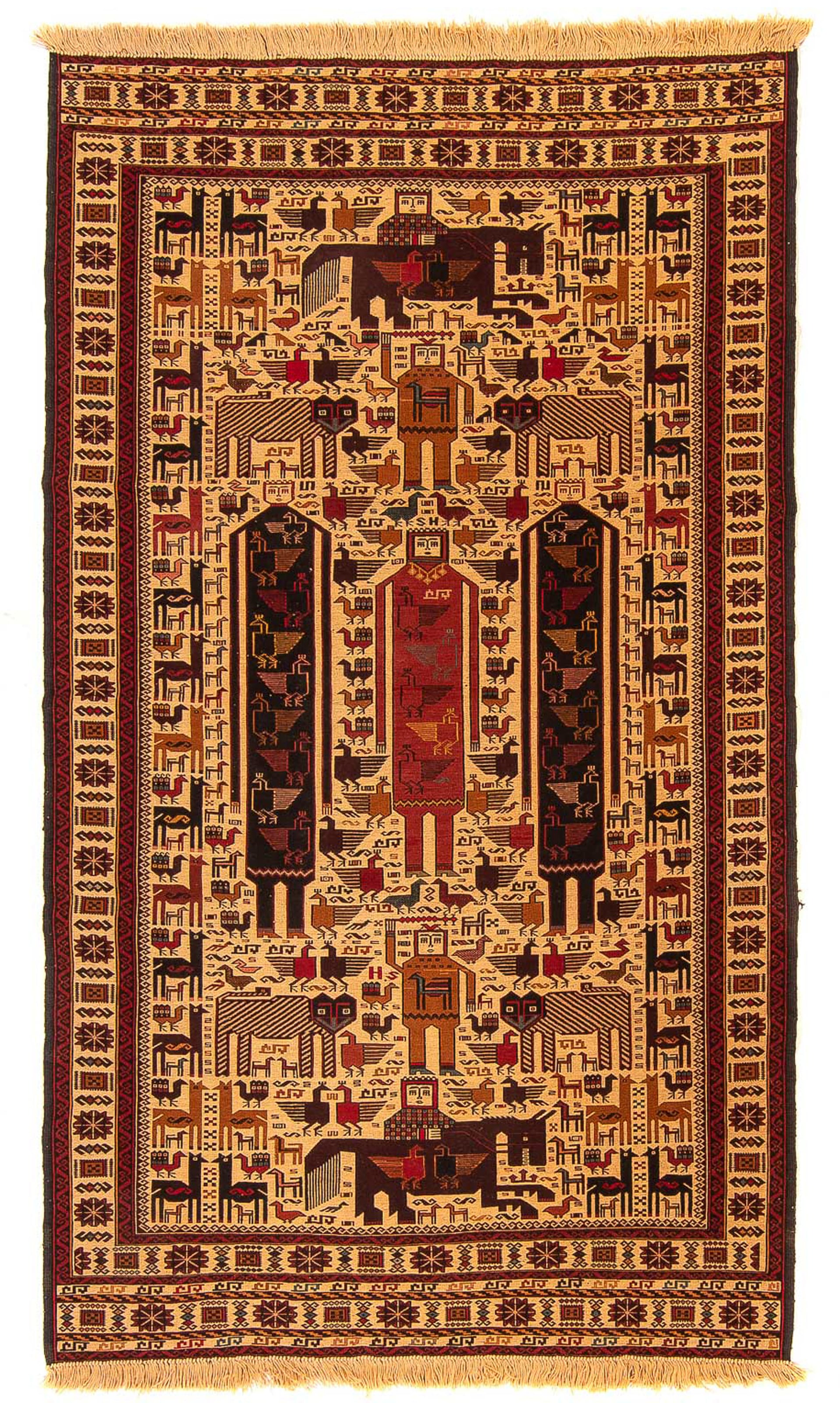 morgenland Wollteppich »Kelim - Oriental - 200 x 122 cm - beige«, rechteckig, Wohnzimmer, Einzelstück