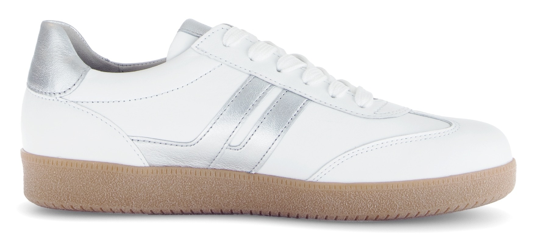 Gabor Plateausneaker, Freizeitschuh, Halbschuh, Schnürer, Kontrastbesatz in Metallic-Optik