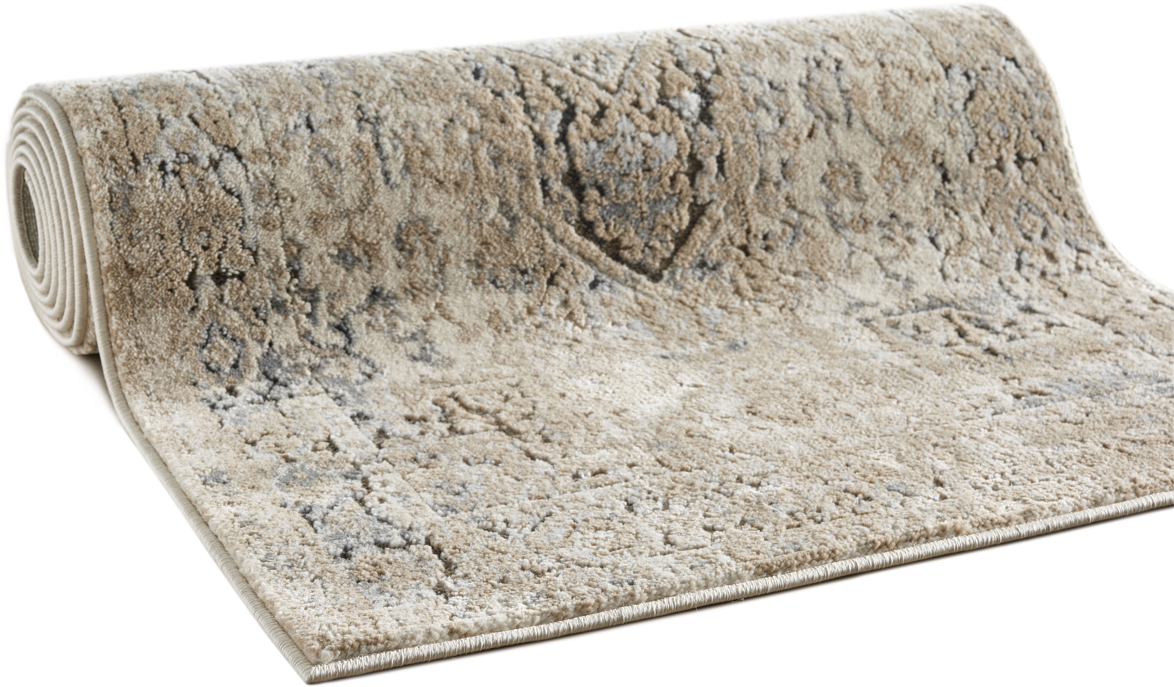 OTTO home Teppich »Kylan, Hoch-Tief-Struktur, dezenter Glanz« rechteckig 9 mm Höhe Schrumpf-Garn-Effekt, im Vintage-Look, dichte Qualität, Wohnzimmer