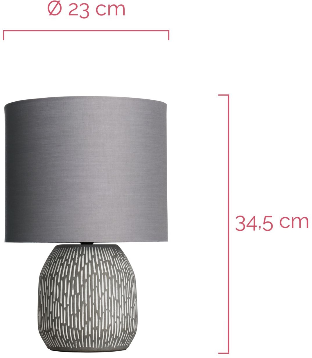 Pauleen Tischleuchte »Playful Glimmer max.20W E14 Steingrau/Beige 230V Stoff/Keramik« E14 1 Stk. IP20