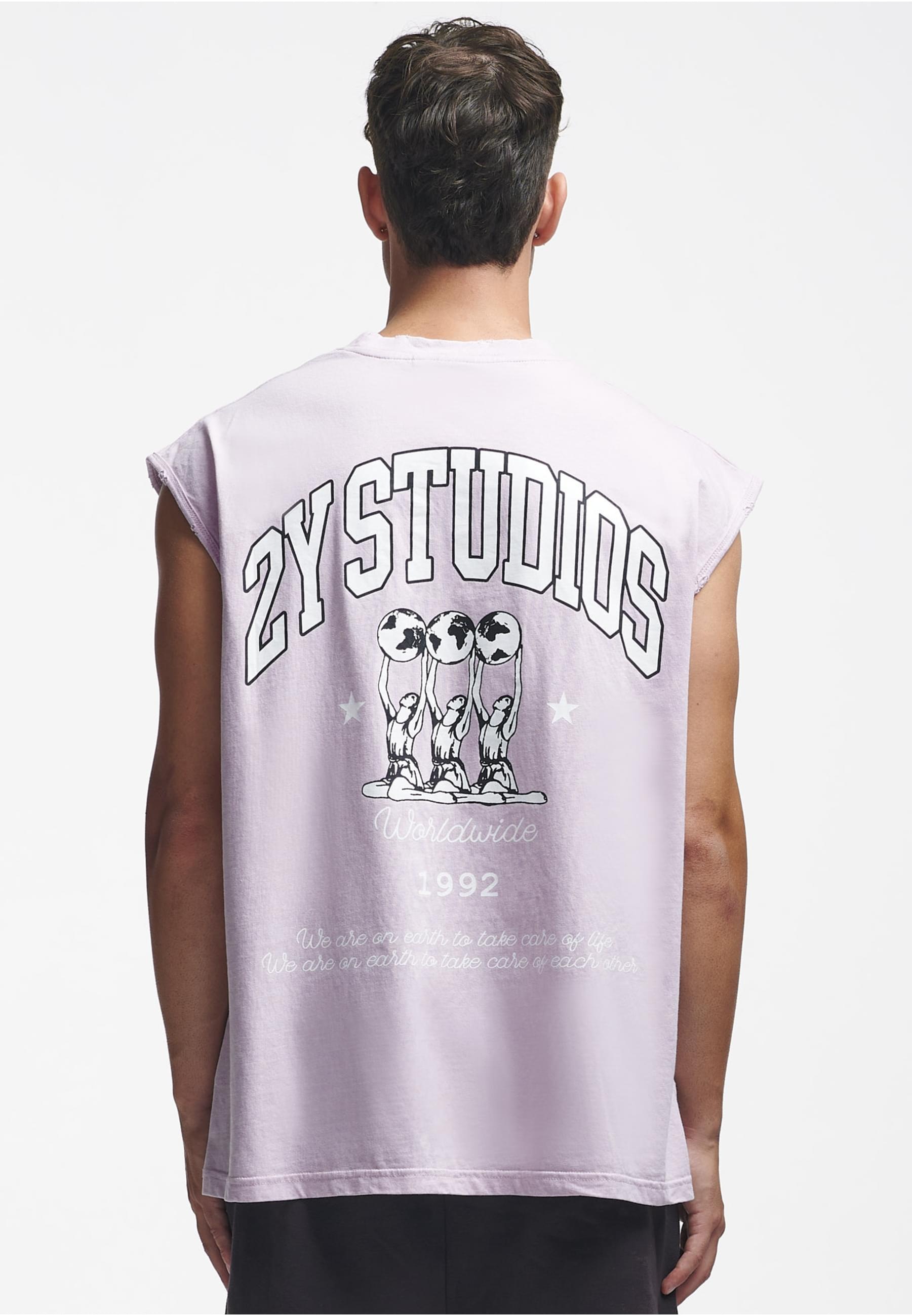 2Y Studios Tanktop »2Y Studios Herren 2Y Globus Oversize Sleeveless Shirt«, (1 tlg.)