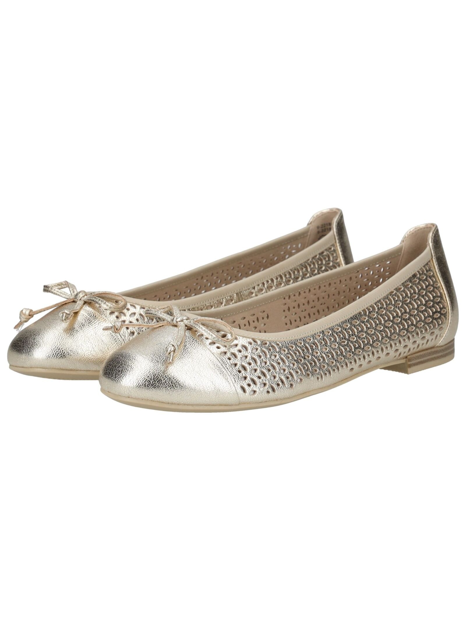Ballerina CAPRICE "Caprice Ballerinas Leder", Damen, Gr. 37, silber (platin), Leder, Schuhe Ballerina 3