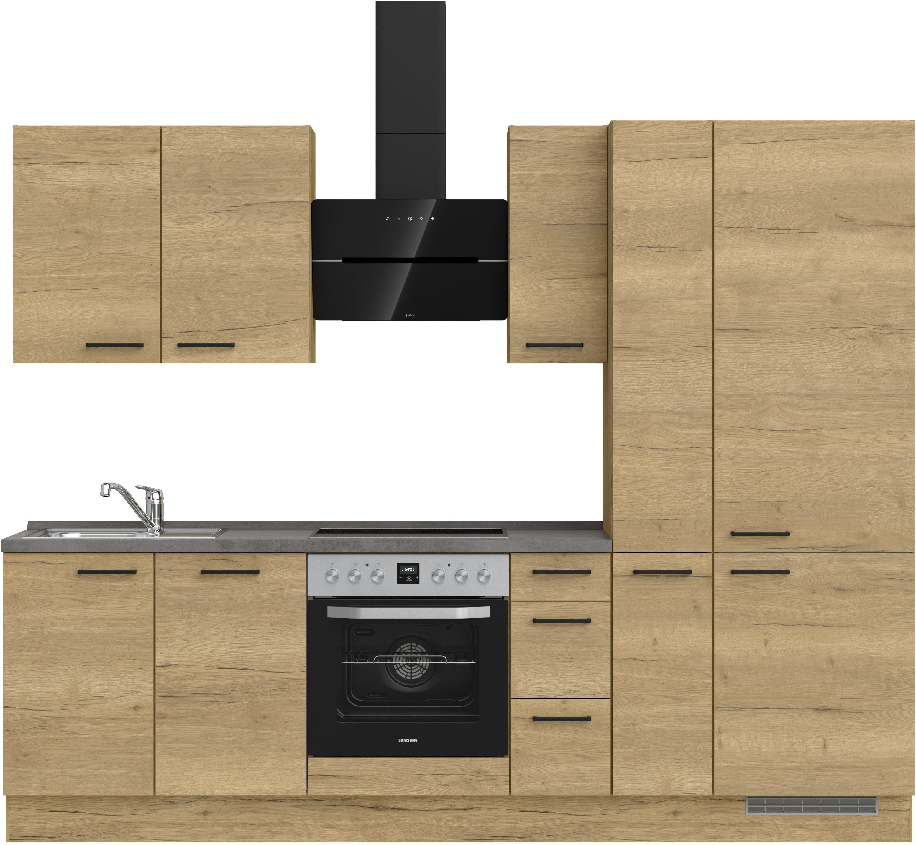 nobilia Küchenzeile ""Structura II", NEU: individuell anpassbar mit gratis Profi-Beratung" vormontiert, Breite 270 cm, Ausrichtung wählbar, wahlw. mit E-Geräten