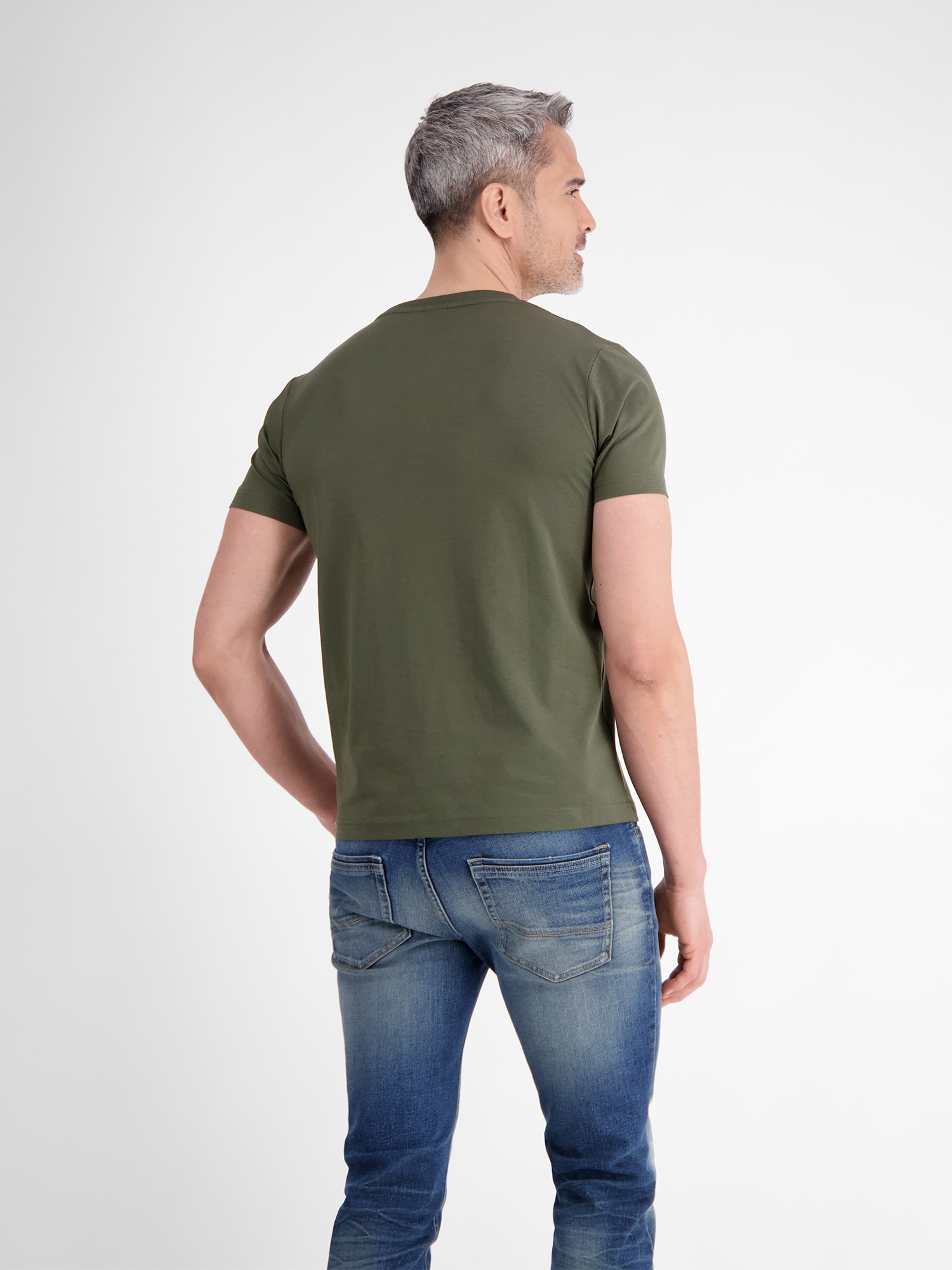 LERROS T-Shirt "LERROS Unifarbenes T-Shirt mit Print" günstig online kaufen