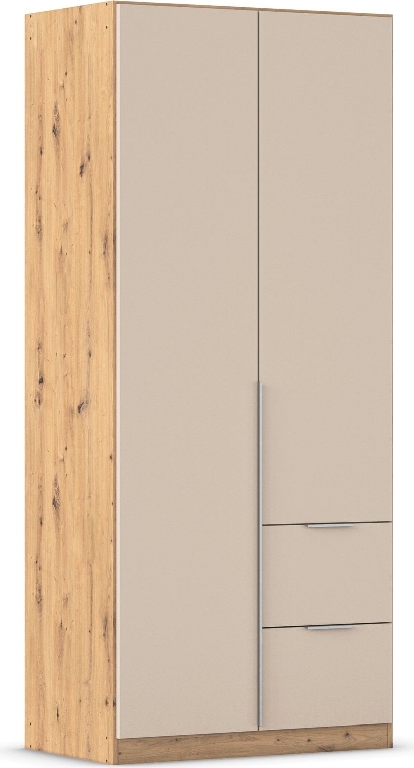 OTTO home Drehtürenschrank "Kleiderschrank Schrank Garderobe AGORDO mit Dekor- oder Hochglanzfront" in zwei Griff-Farben, Breite 91 cm, mit Außenschubkästen, Serie in 7 Breiten und 2 Höhen MADE IN GERMANY