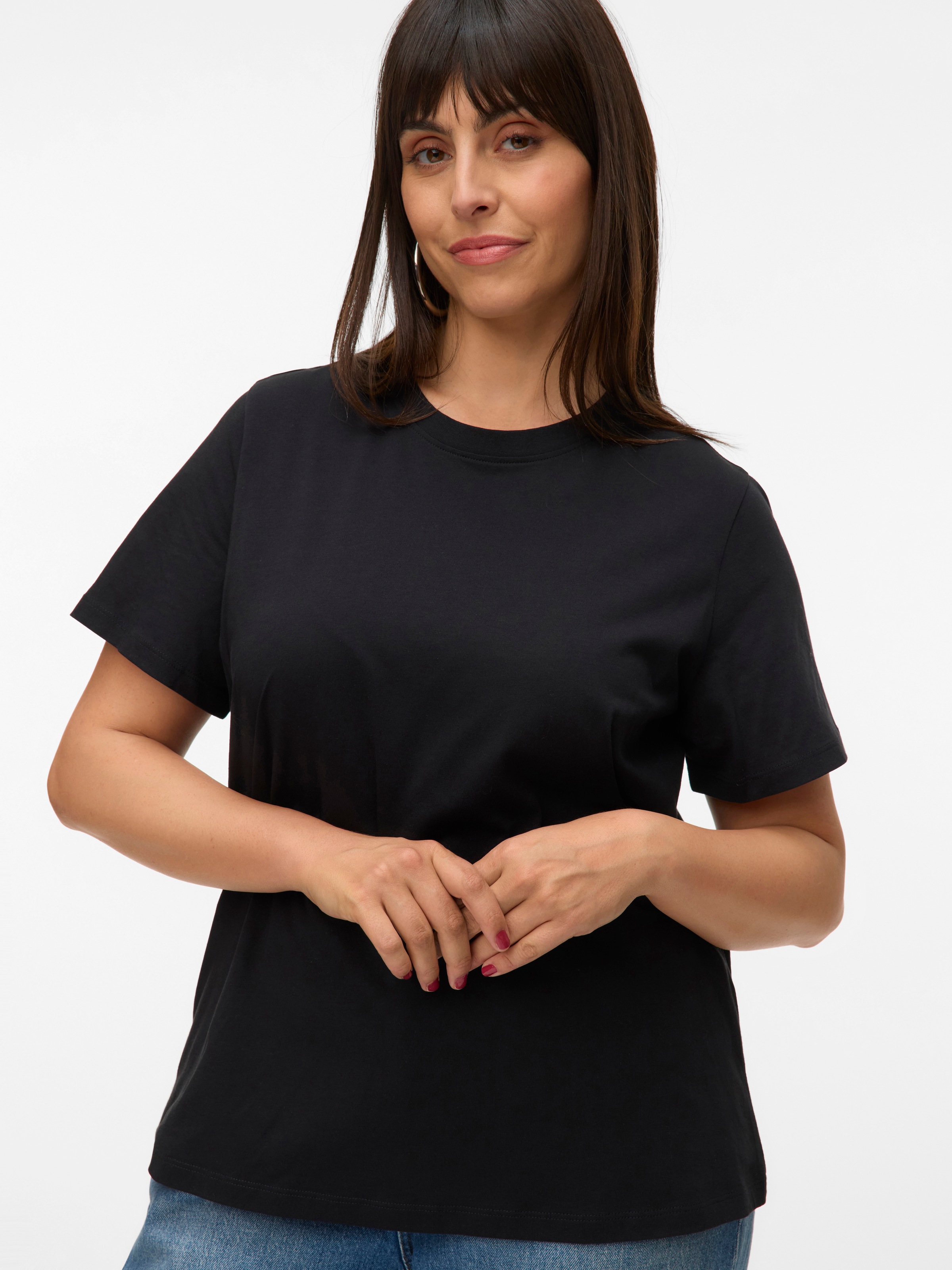 Vero Moda Curve Kurzarmshirt "VMPAULINA SS T-SHIRT GA JRS NOOS CUR" Baumwol günstig online kaufen