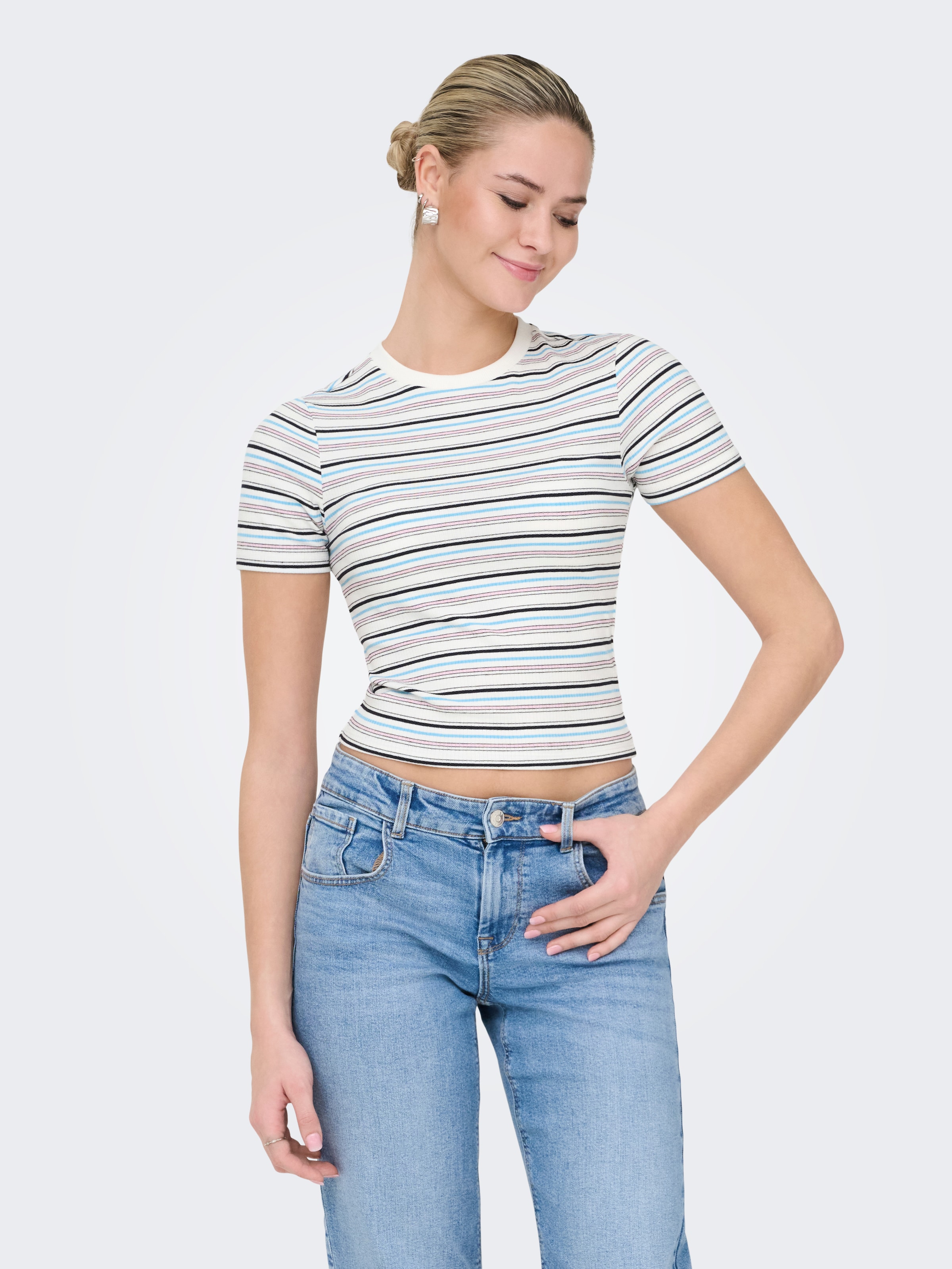 ONLY Kurzarmshirt "ONLLUPE S/S STRIPE TEE JRS" günstig online kaufen