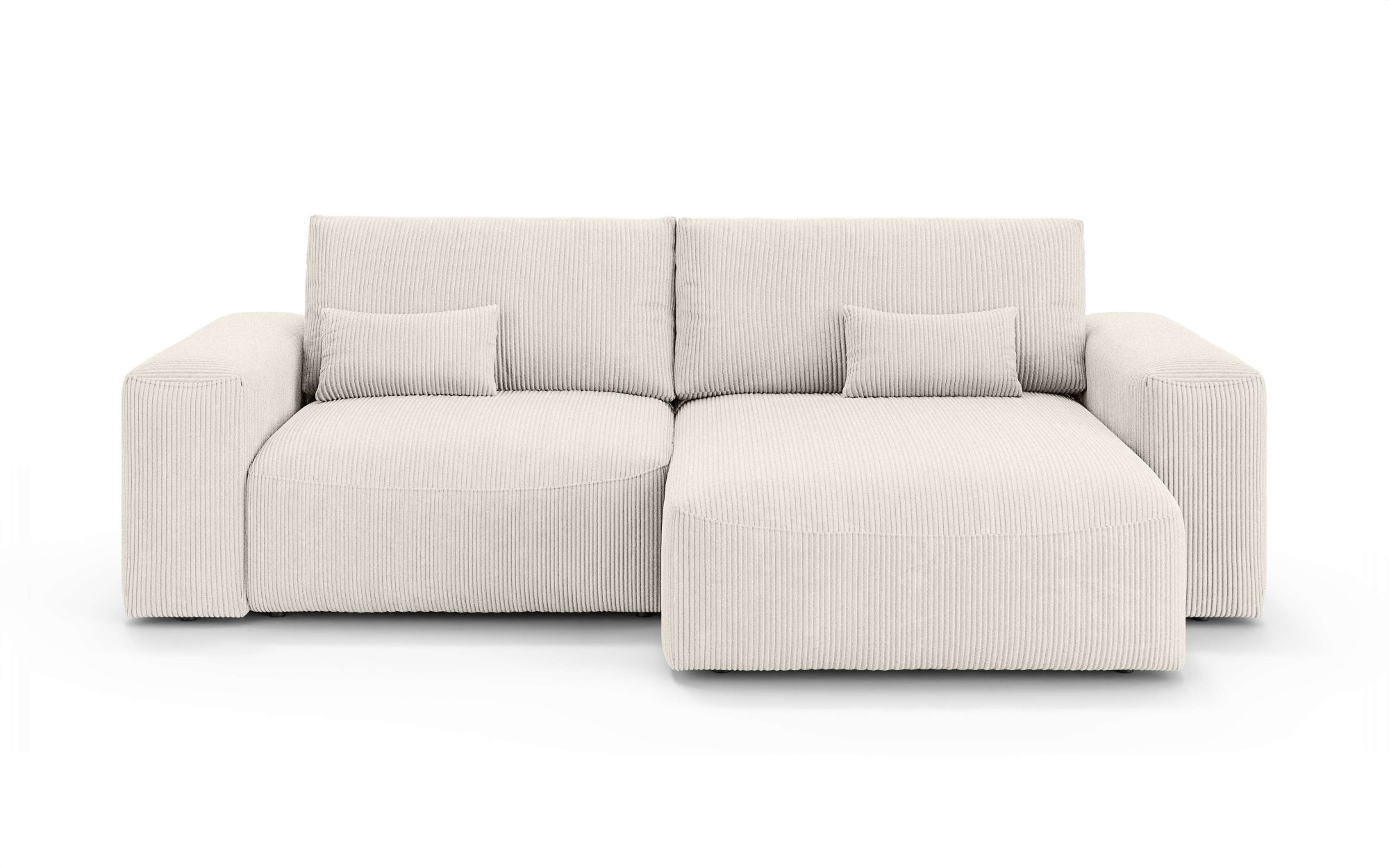 OTTO home Ecksofa »MATTS Schlafsofa mit Bettkasten, Maße B/T/H: 265/159/89 cm«, L-Form mit Recamiere rechts oder links, hoher Sitzkomfort