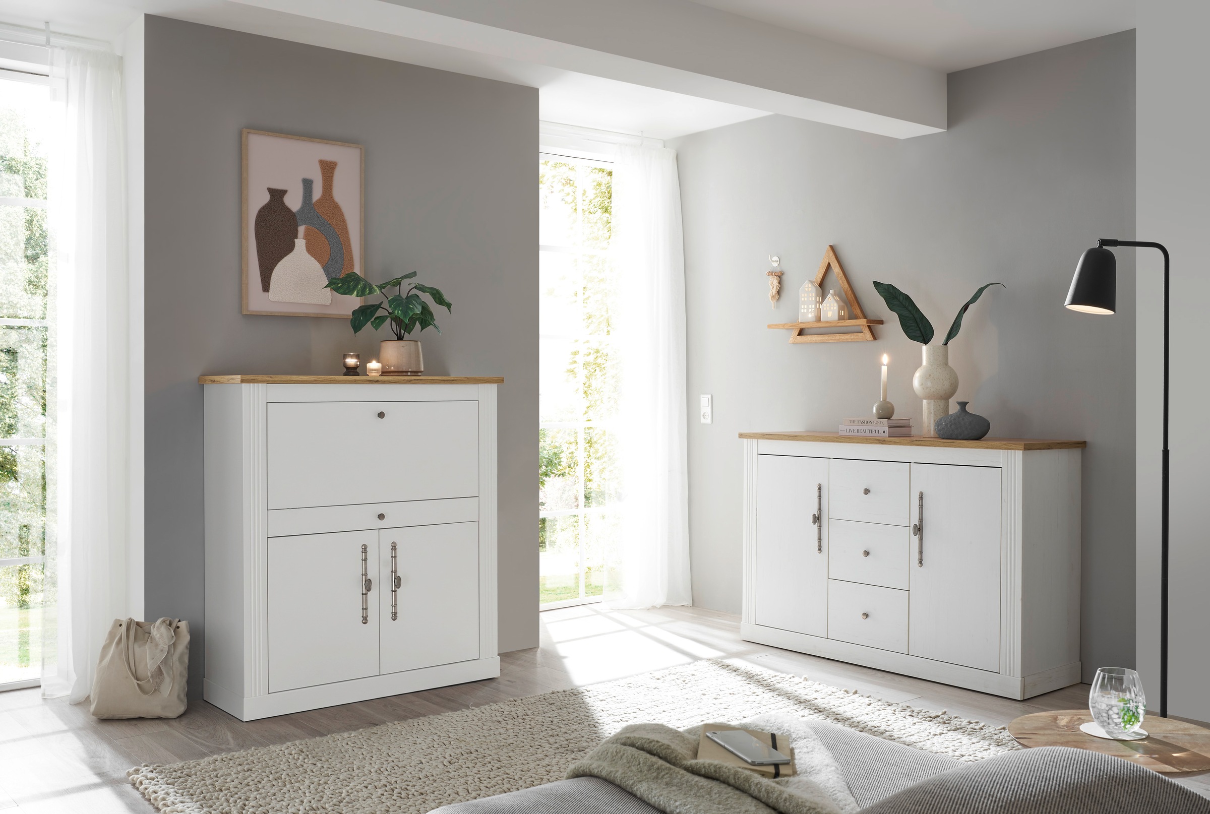 OTTO home Sekretär »Westminster, PC-Schrank mit klappbarer Tischplatte, Schreibtisch« Home-Office-Schreibtisch, Monitor-/Laptopfach, mit Kabelkanal