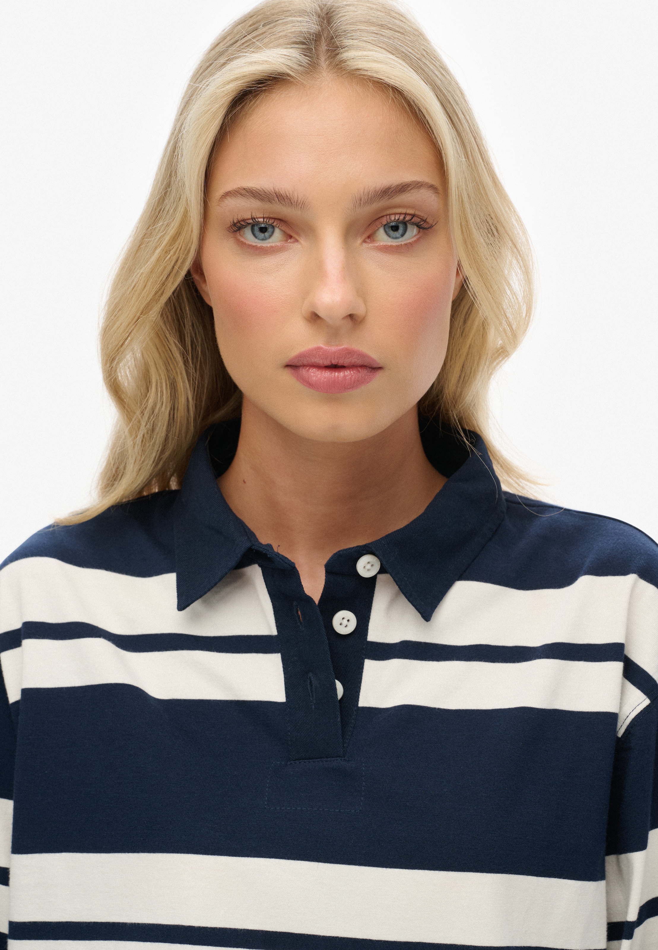 Superdry Langarm-Poloshirt »ATH ESS CROPPED STRIPE RUGBY« Packung, 2