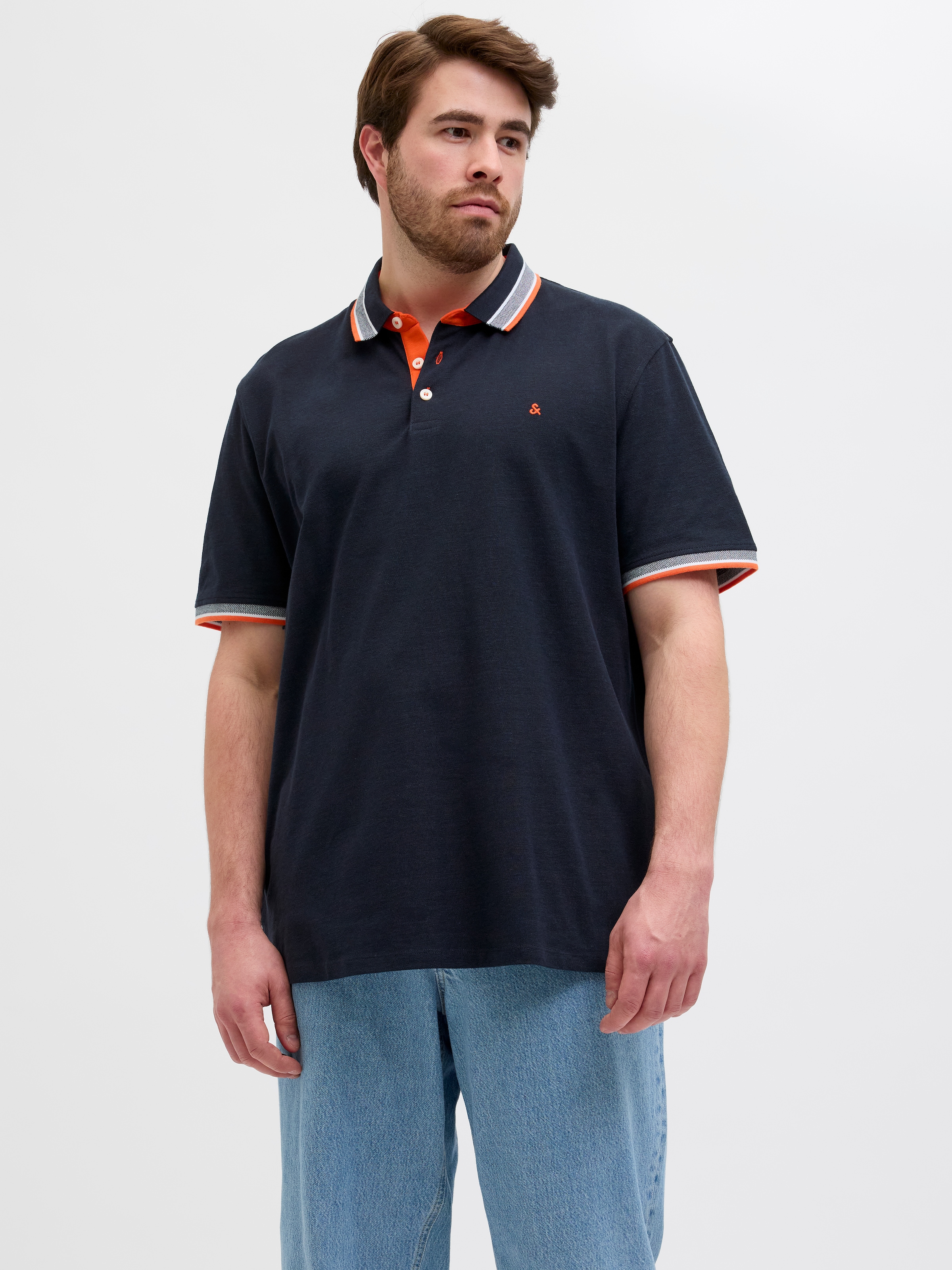 Jack & Jones PlusSize "JJEPAULOS POLO SS NOOS PLS" mit Logo Stickerei günstig online kaufen