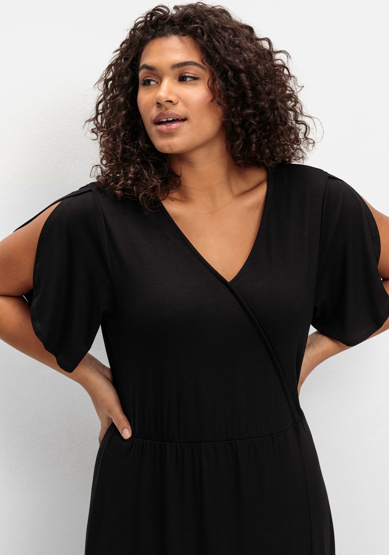 Sheego Jersey Dress Black Size 48 3