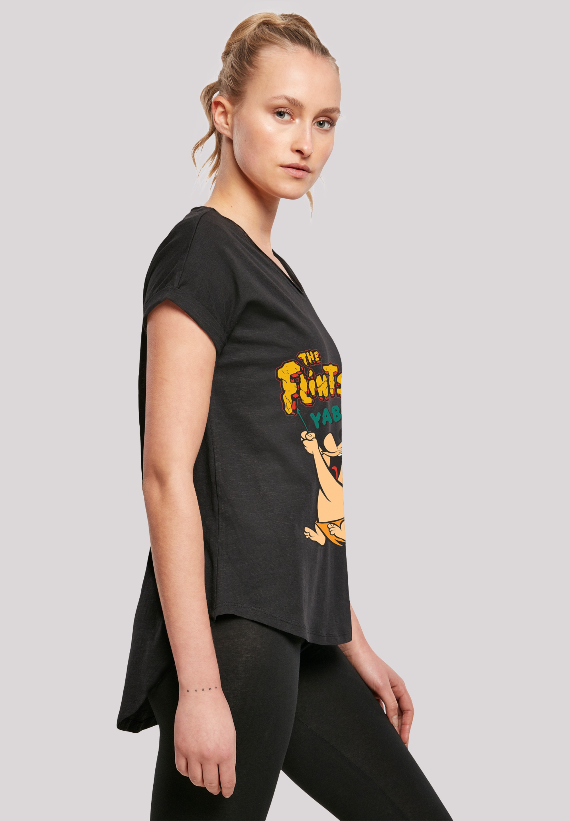 F4NT4STIC Kurzarmshirt »F4NT4STIC Damen Fred Yabba Dabba Doo with Ladies Long Slub Tee«