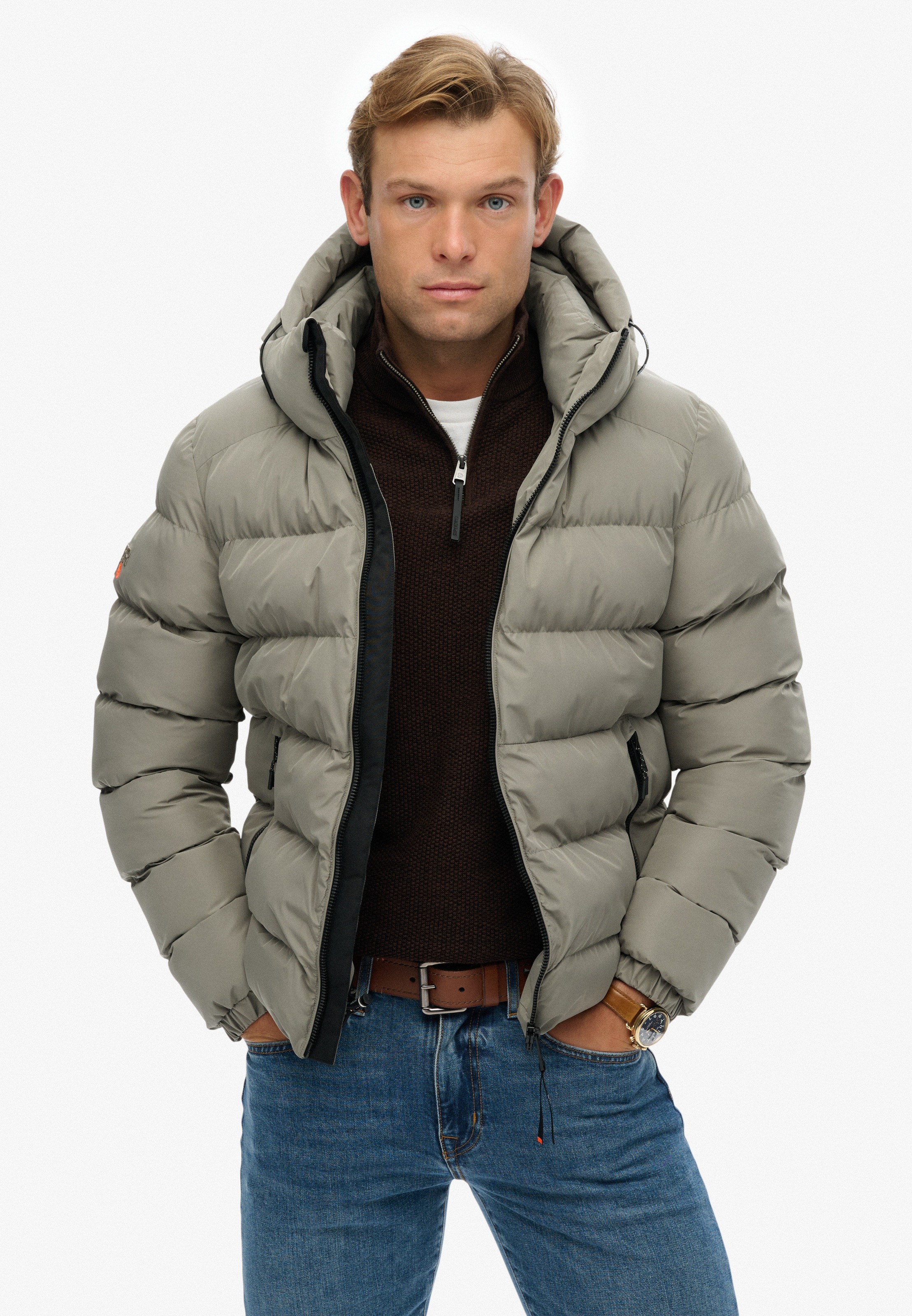 Superdry Steppjacke "HOODED SPORTS PUFFER JACKET" mit Kapuze Kunstfaser, re günstig online kaufen