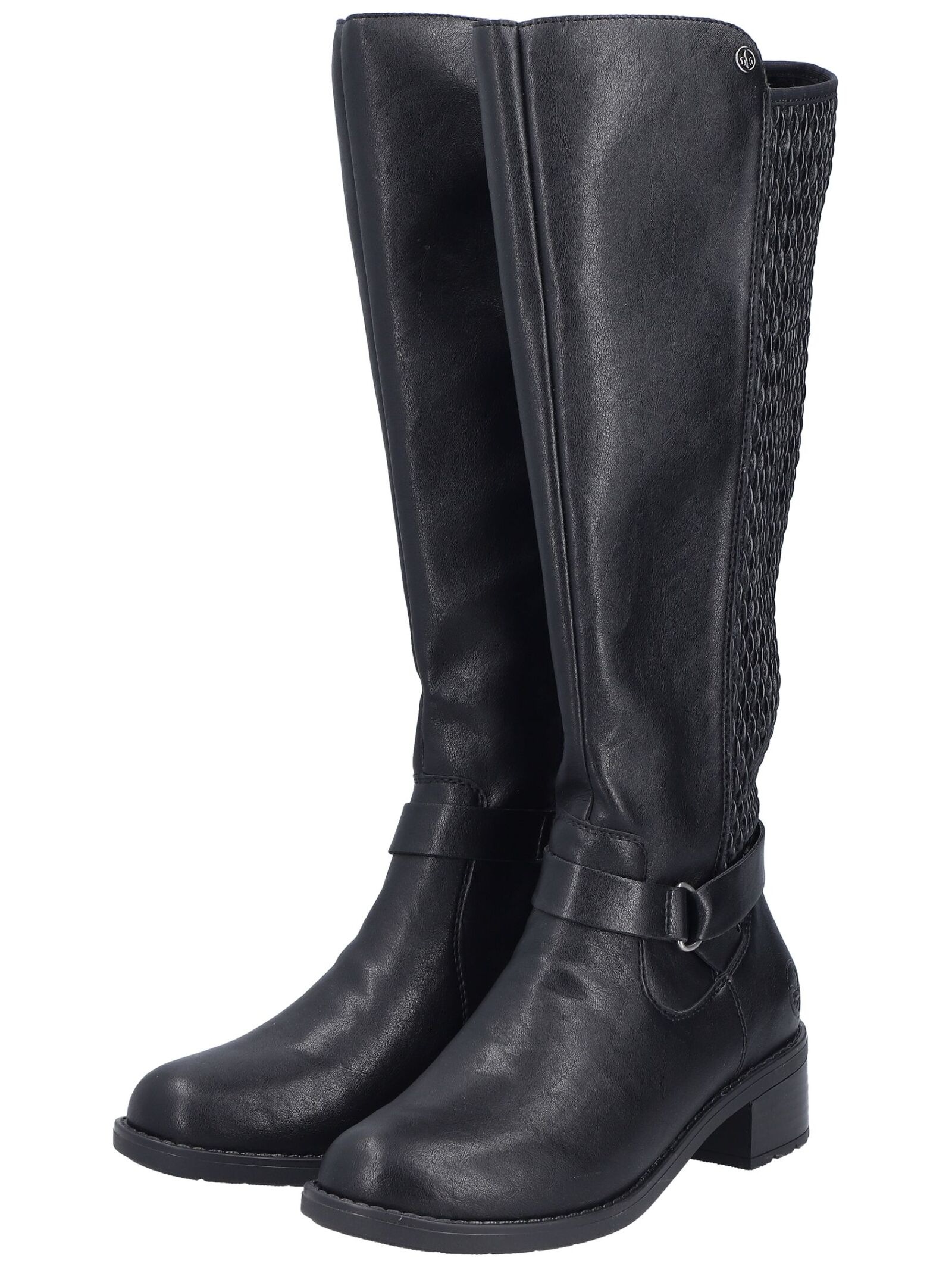 Stiefel RIEKER, Damen, Gr. 38, Normalschaft, schwarz, Elastischer Einsatz, Lederimitat, unifarben, Schuhe Stiefel, Langschaftstiefel, Stretchstiefel mit herausnehmbarer Innensohle 3