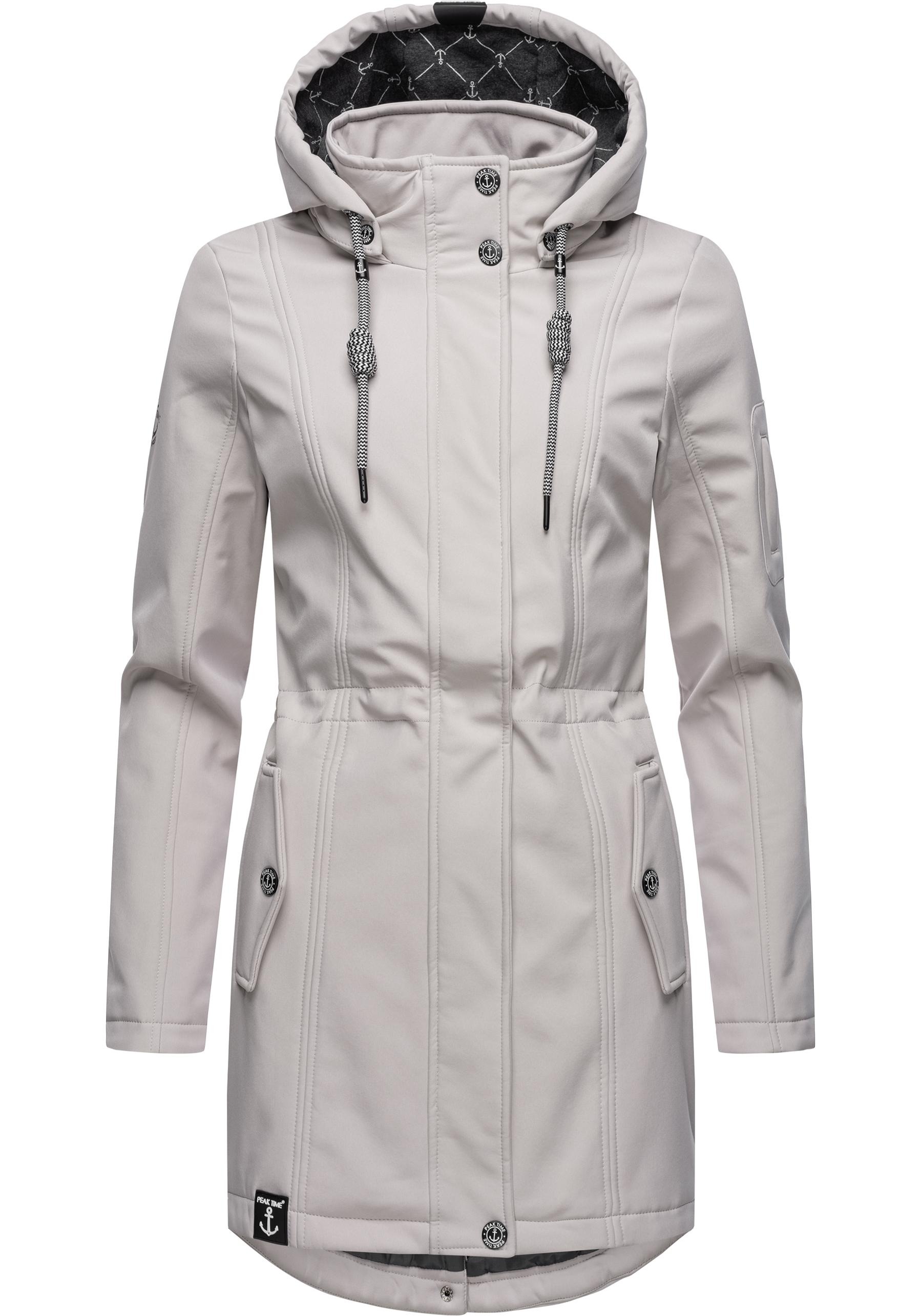 PEAK TIME Softshelljacke »L60013«, mit Kapuze, wasserabweisender Übergangs-Mantel mit abnehmbarer Kapuze