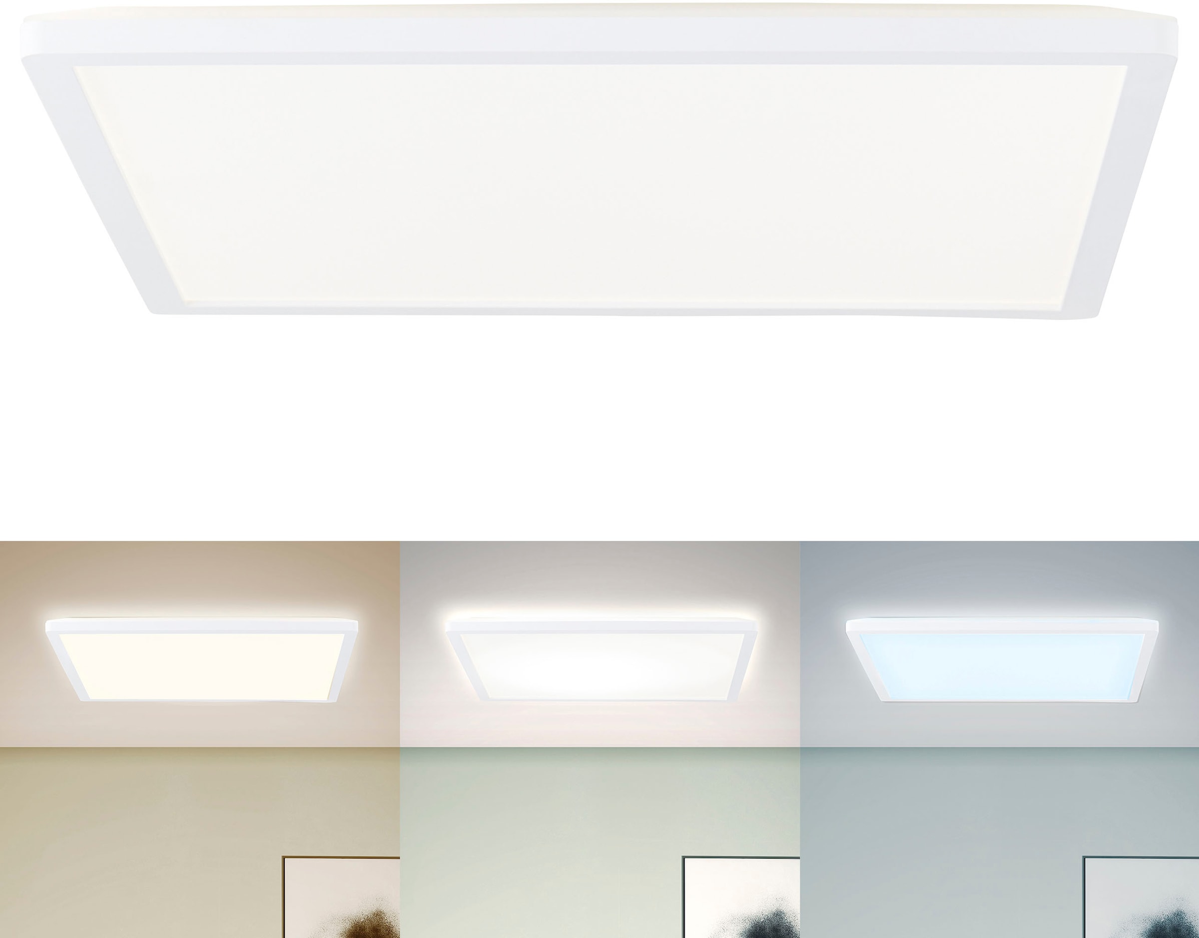 my home LED Deckenleuchte »Enno«, 1 flammig, Leuchtmittel LED-Board | LED fest integriert, Deckenlampe, Deckenpanel, CCT Farbtemperatursteuerung, Fernbedienung